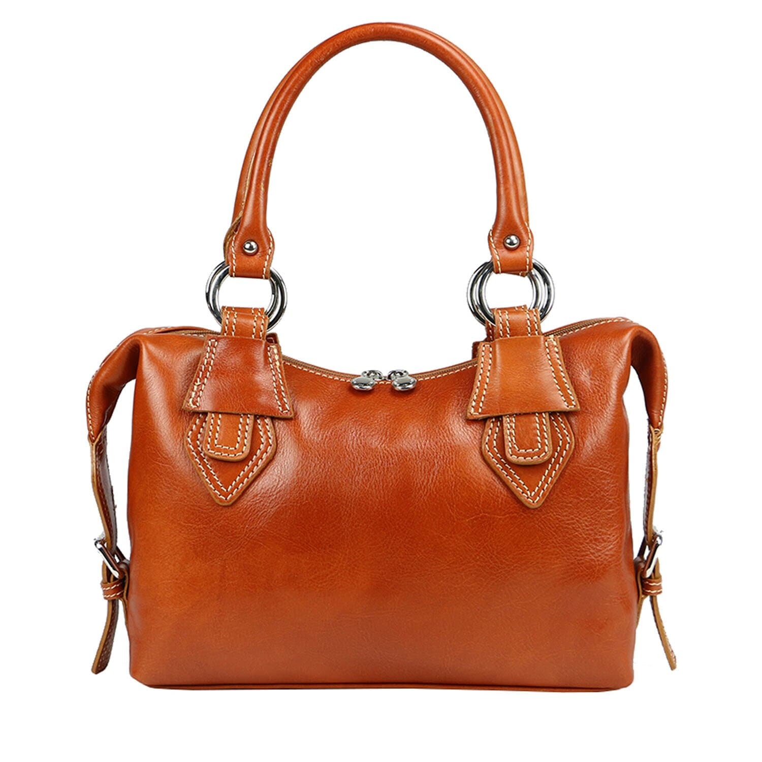 Borsa donna in vera pelle CHIAROSCURO mod. MARY colore MIELE Made in Italy