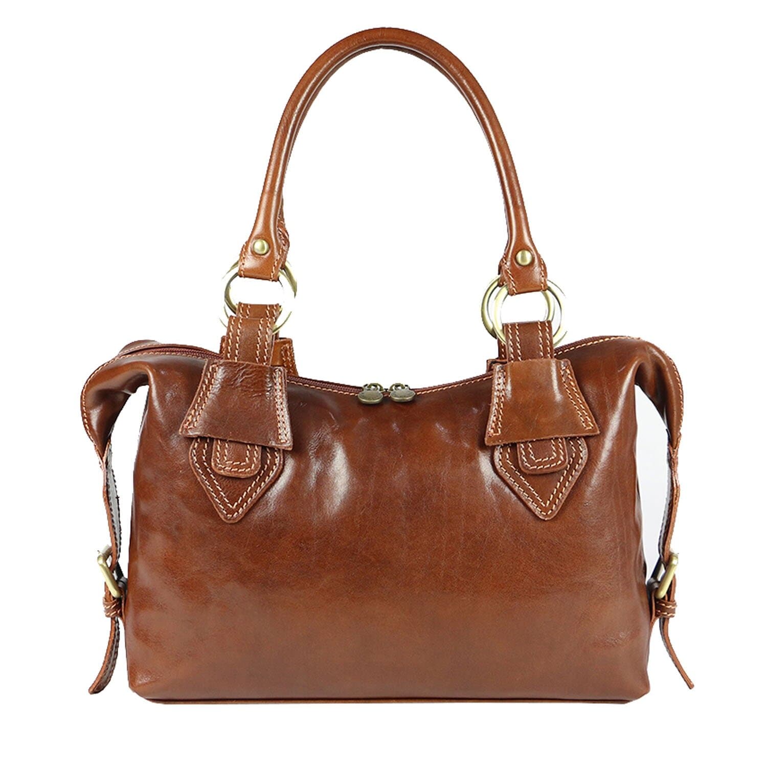 Borsa donna in vera pelle CHIAROSCURO mod. MARY colore MARRONE Made in Italy