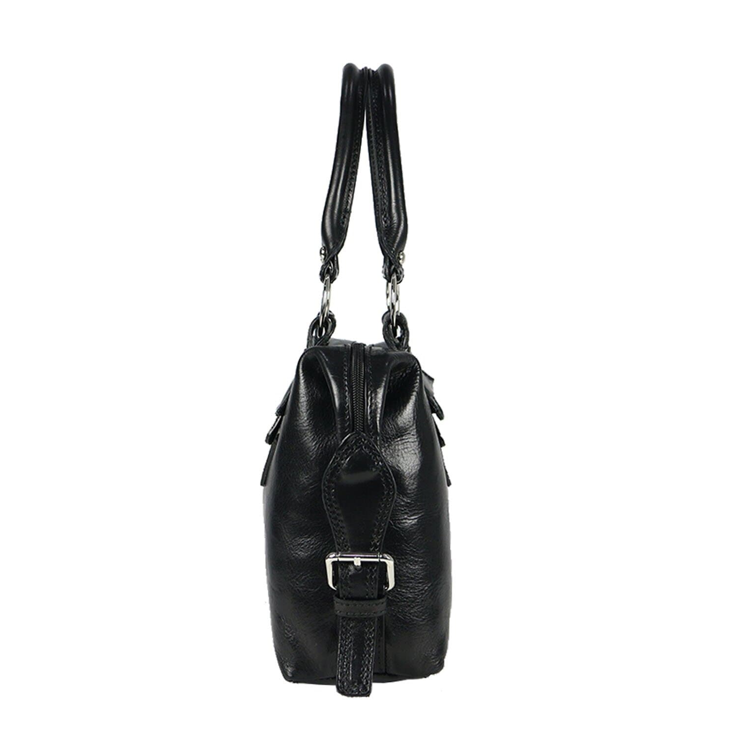 Borsa donna in vera pelle CHIAROSCURO mod. MARY colore NERO Made in Italy