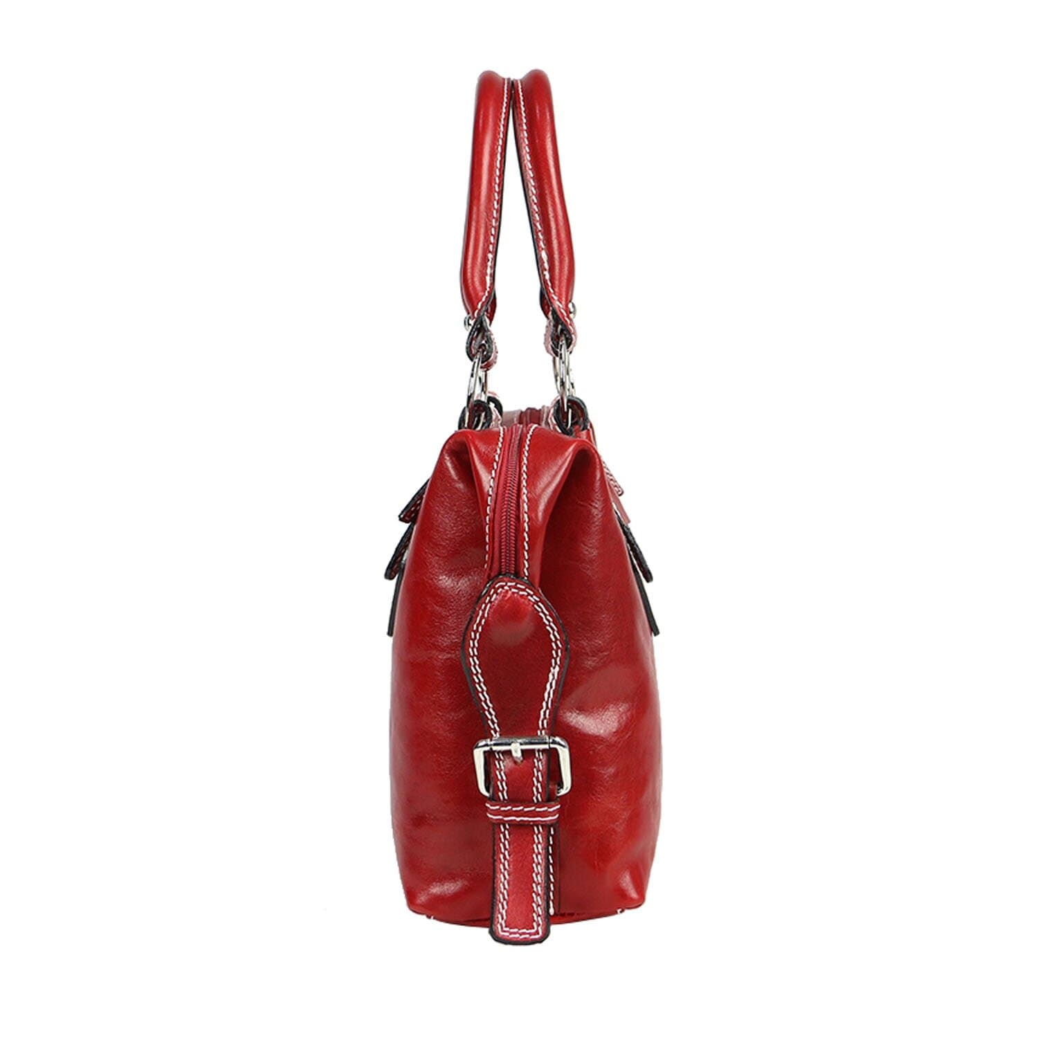 Borsa donna in vera pelle CHIAROSCURO mod. MARY colore ROSSO Made in Italy