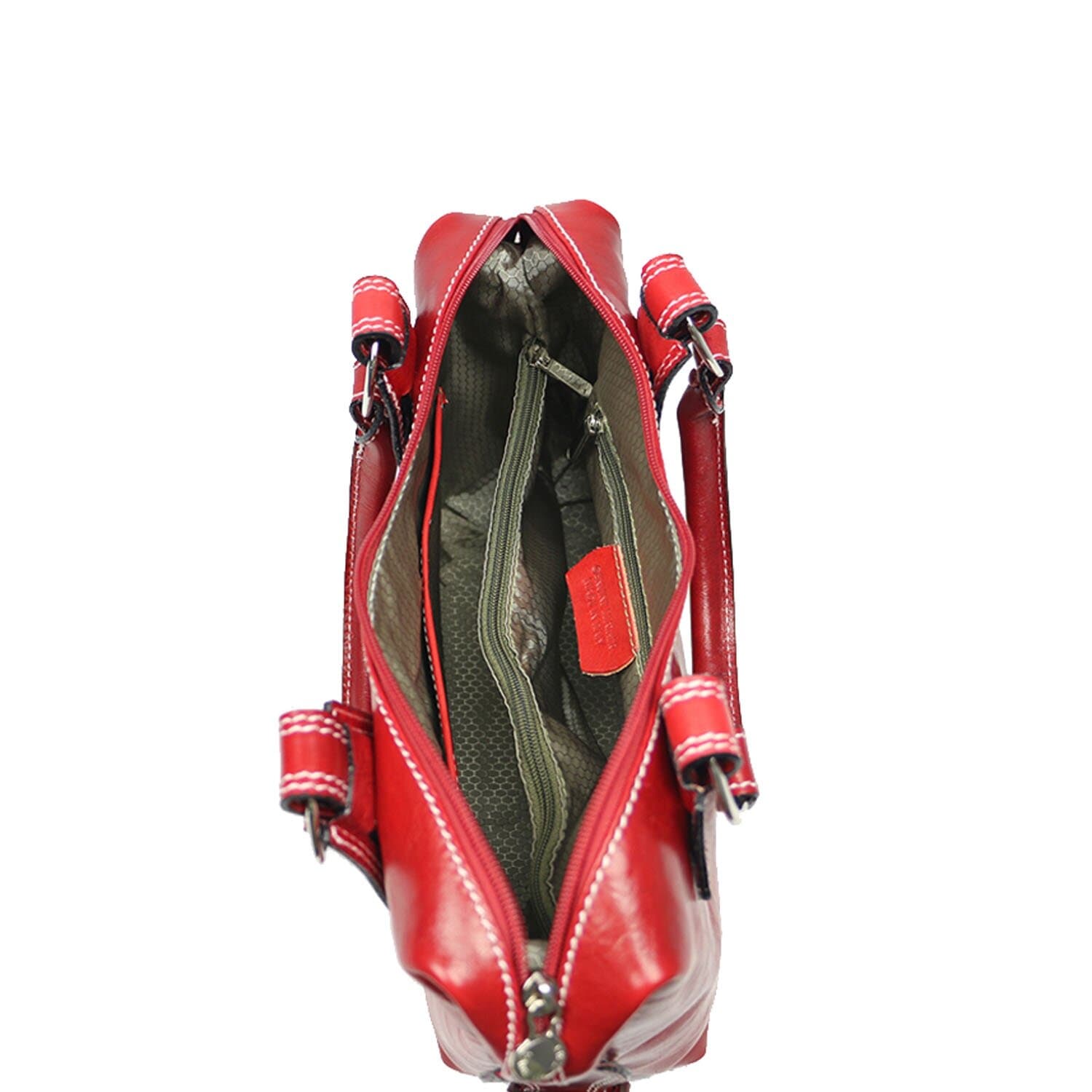 Borsa donna in vera pelle CHIAROSCURO mod. MARY colore ROSSO Made in Italy