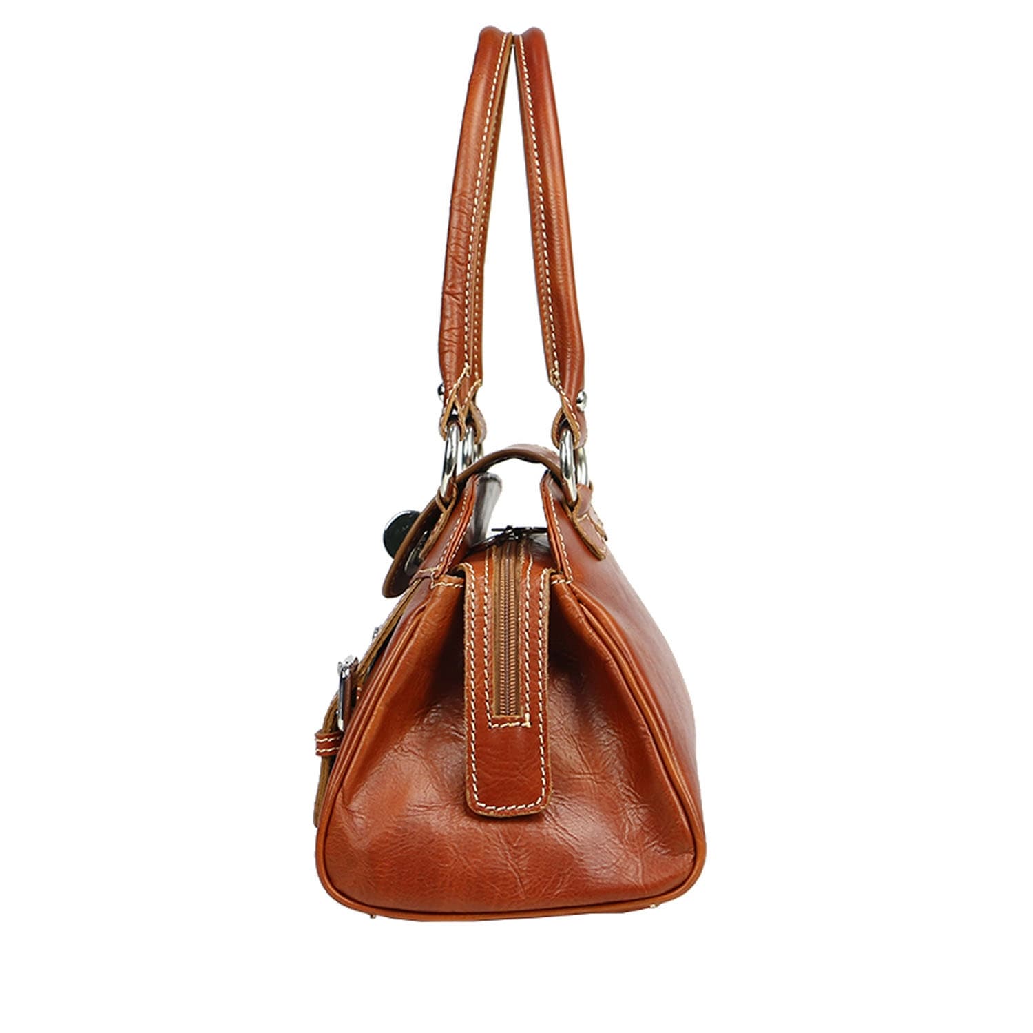 Borsa donna in vera pelle CHIAROSCURO mod. EUGENIA colore MIELE Made in Italy