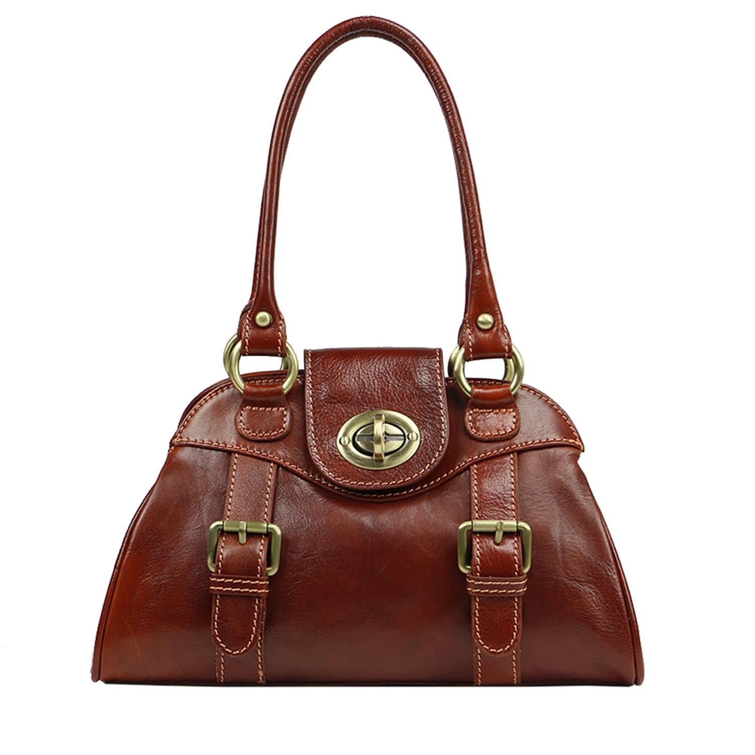 Borsa donna in vera pelle CHIAROSCURO mod. EUGENIA colore MARRONE Made in Italy