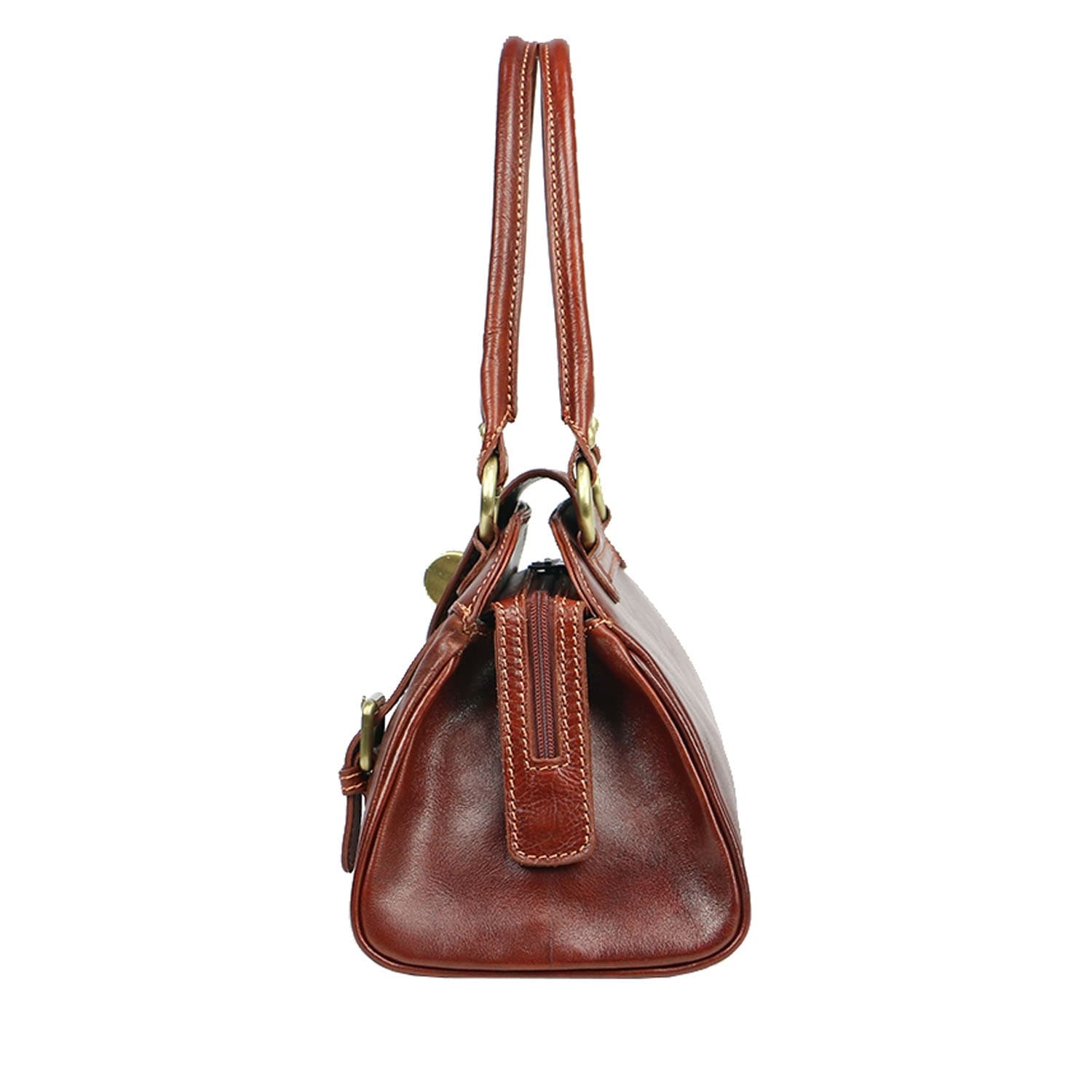 Borsa donna in vera pelle CHIAROSCURO mod. EUGENIA colore MARRONE Made in Italy