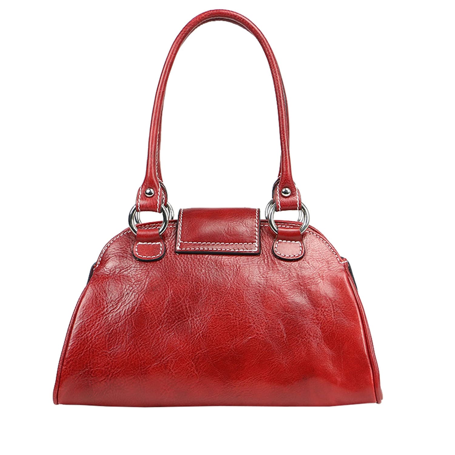 Borsa donna in vera pelle CHIAROSCURO mod. EUGENIA colore ROSSO, Made in Italy. 
