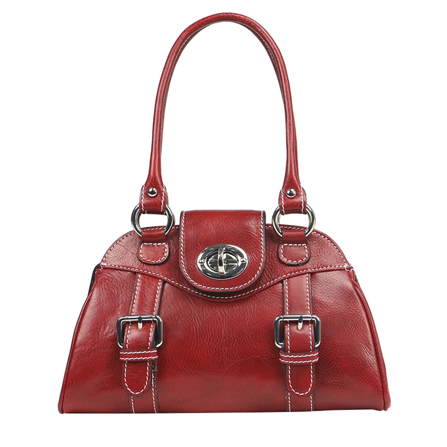 Borsa donna in vera pelle CHIAROSCURO mod. EUGENIA colore ROSSO, Made in Italy. 
