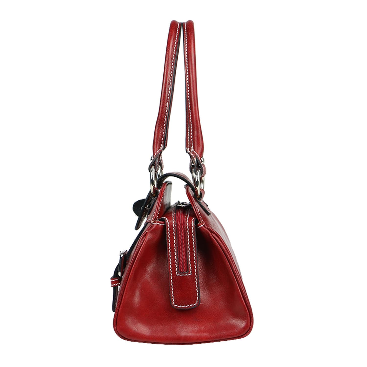 Borsa donna in vera pelle CHIAROSCURO mod. EUGENIA colore ROSSO, Made in Italy. 