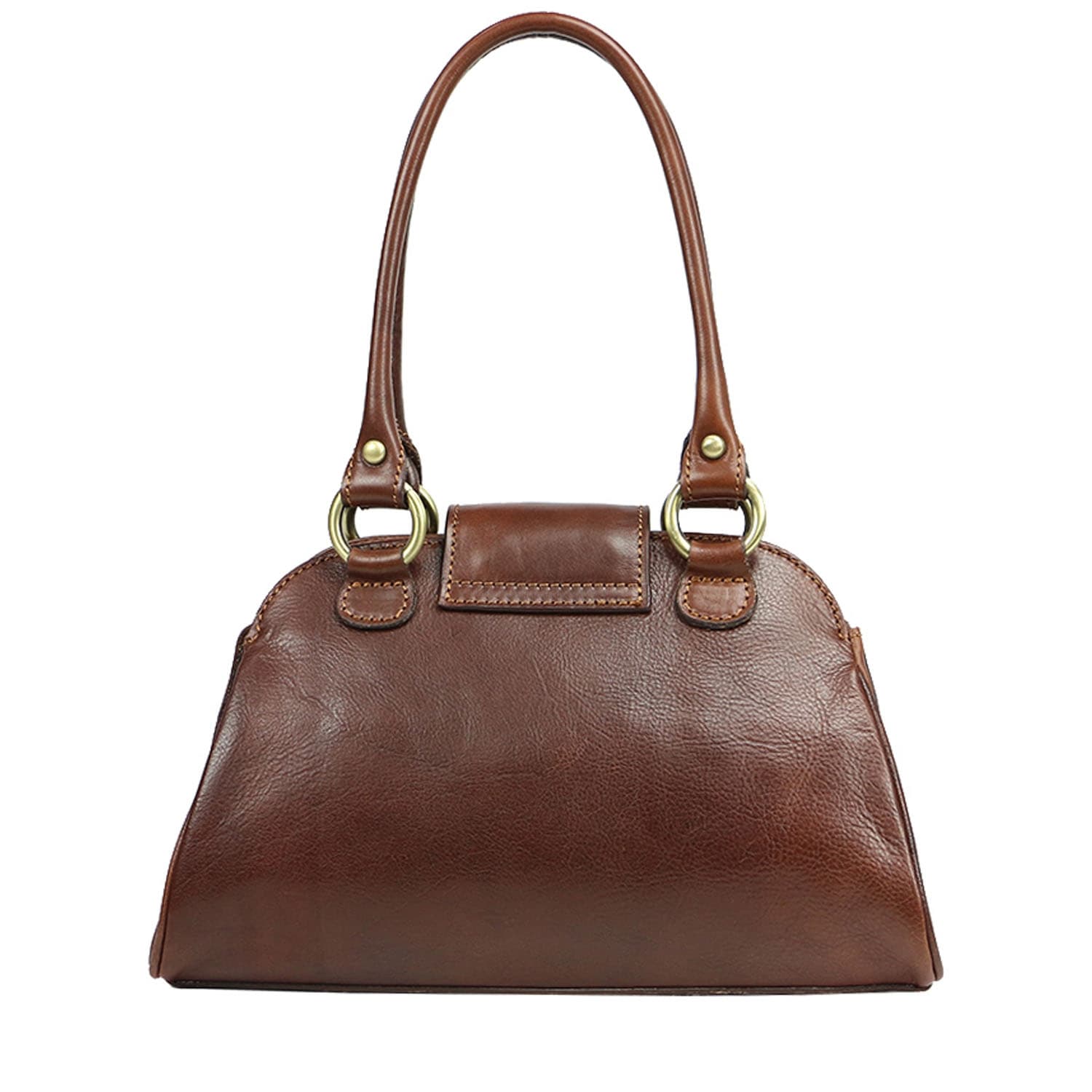 Borsa donna in vera pelle CHIAROSCURO mod. EUGENIA colore TESTA DI MORO Made in Italy