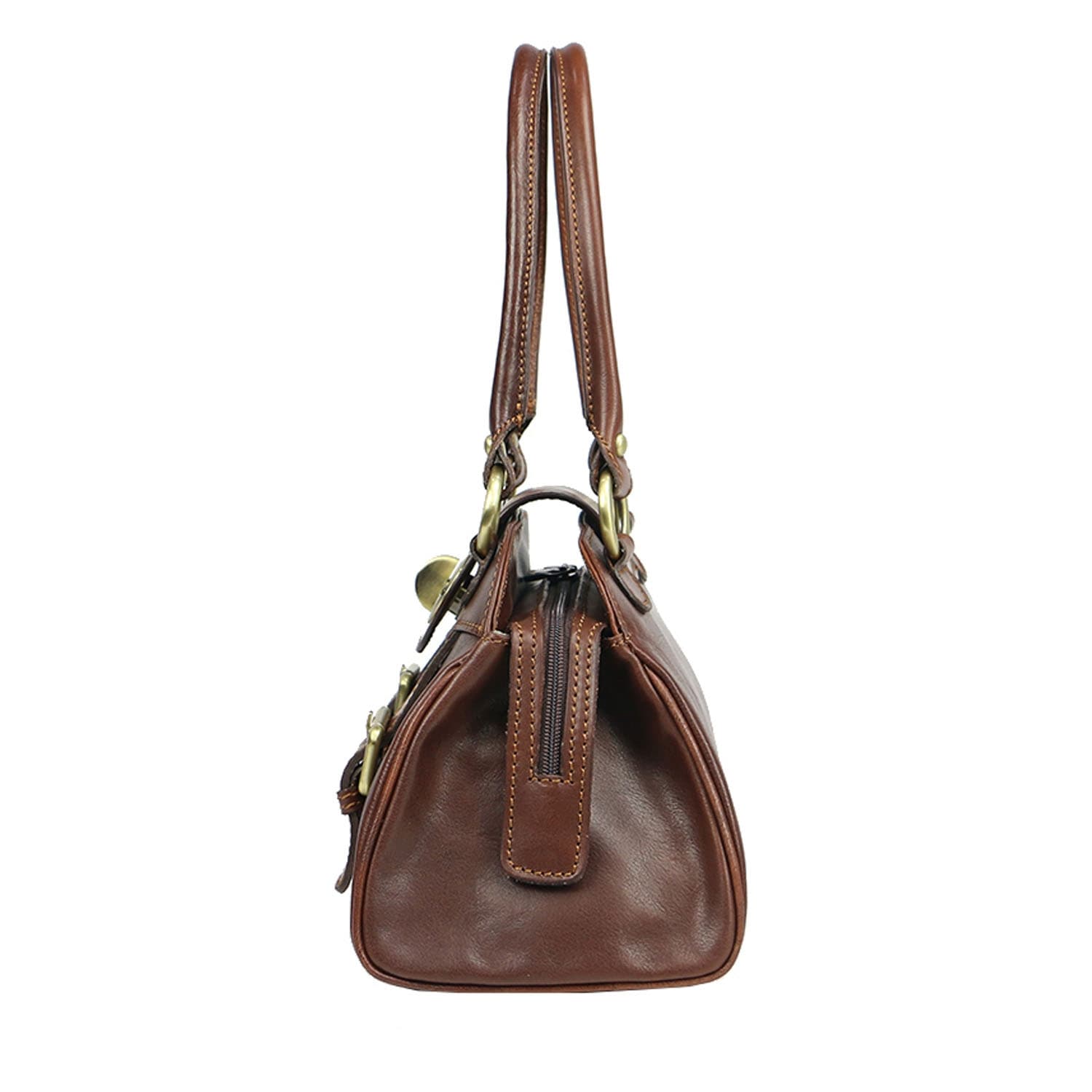 Borsa donna in vera pelle CHIAROSCURO mod. EUGENIA colore TESTA DI MORO Made in Italy
