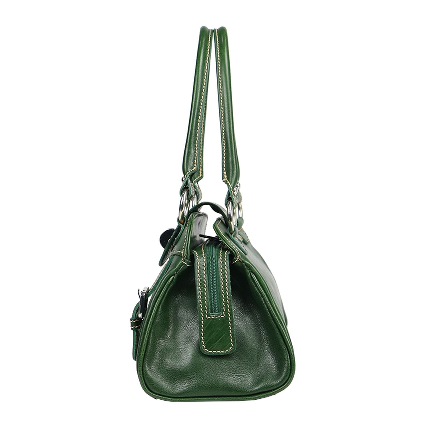 Borsa donna in vera pelle CHIAROSCURO mod. EUGENIA colore VERDE Made in Italy