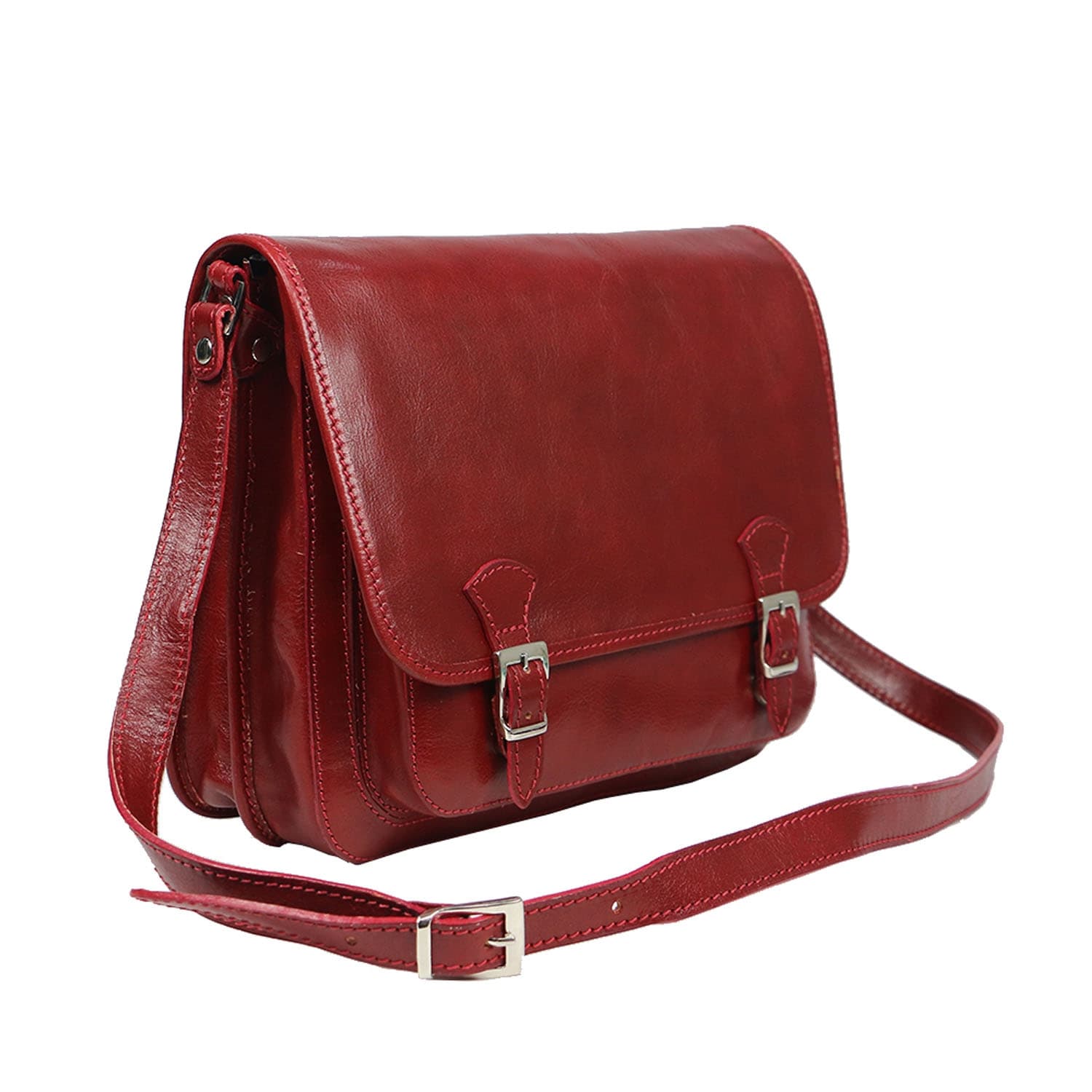 Borsa uomo in vera pelle CHIAROSCURO mod. LORY, colore ROSSO, Made in Italy. 