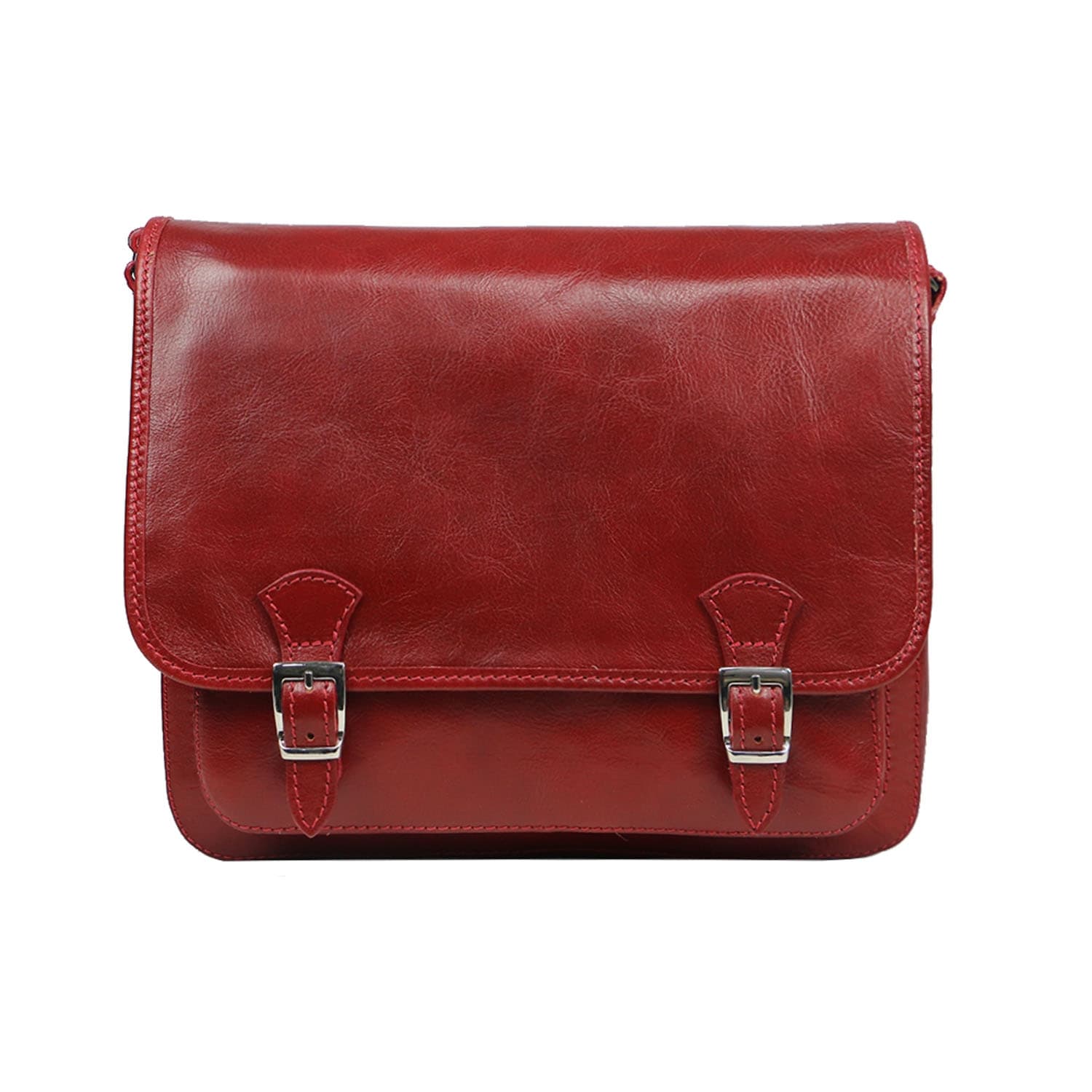 Borsa uomo in vera pelle CHIAROSCURO mod. LORY, colore ROSSO, Made in Italy. 