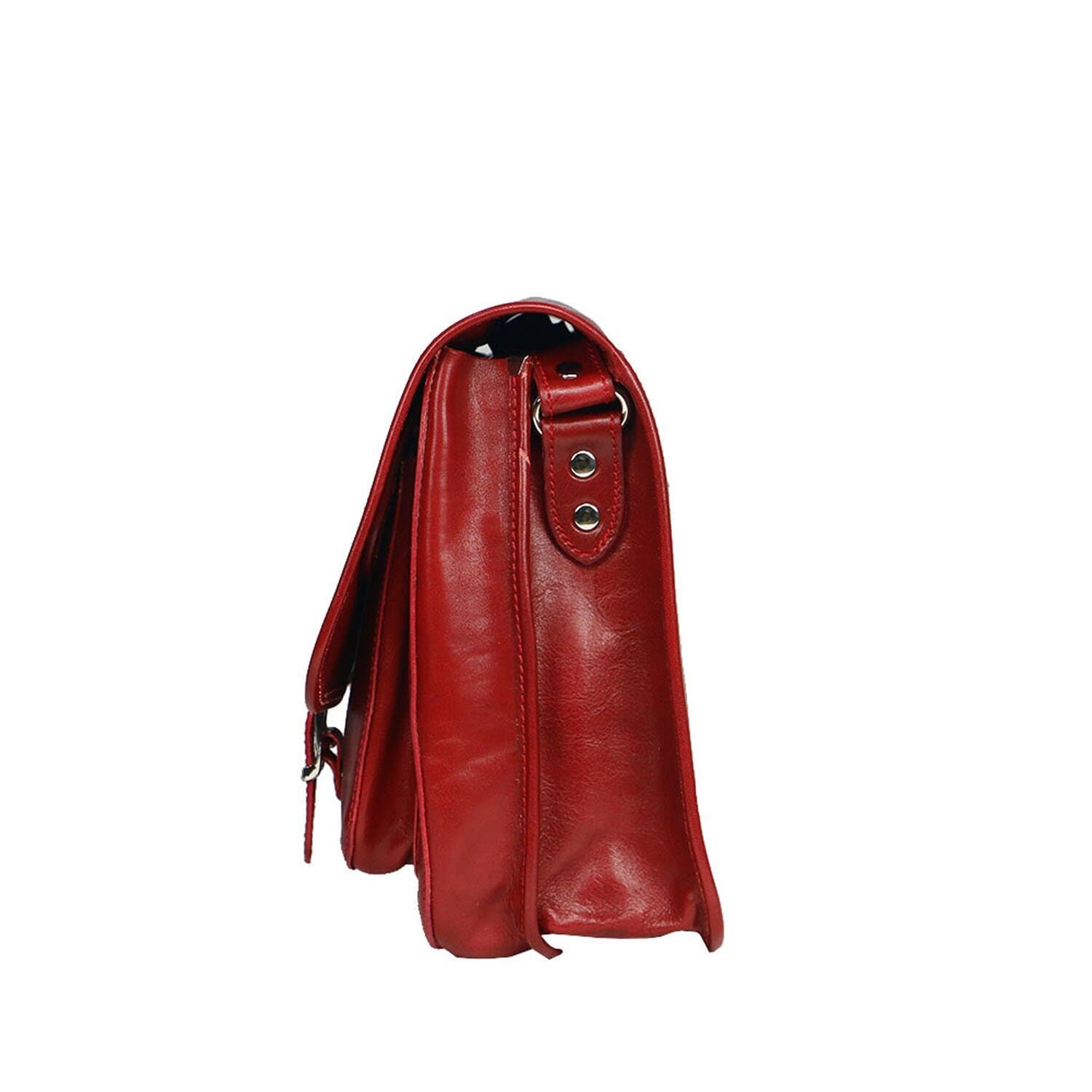 Tracolla da uomo, in cuoio, mod RUDOLF colore : ROSSO, Made in Italy.