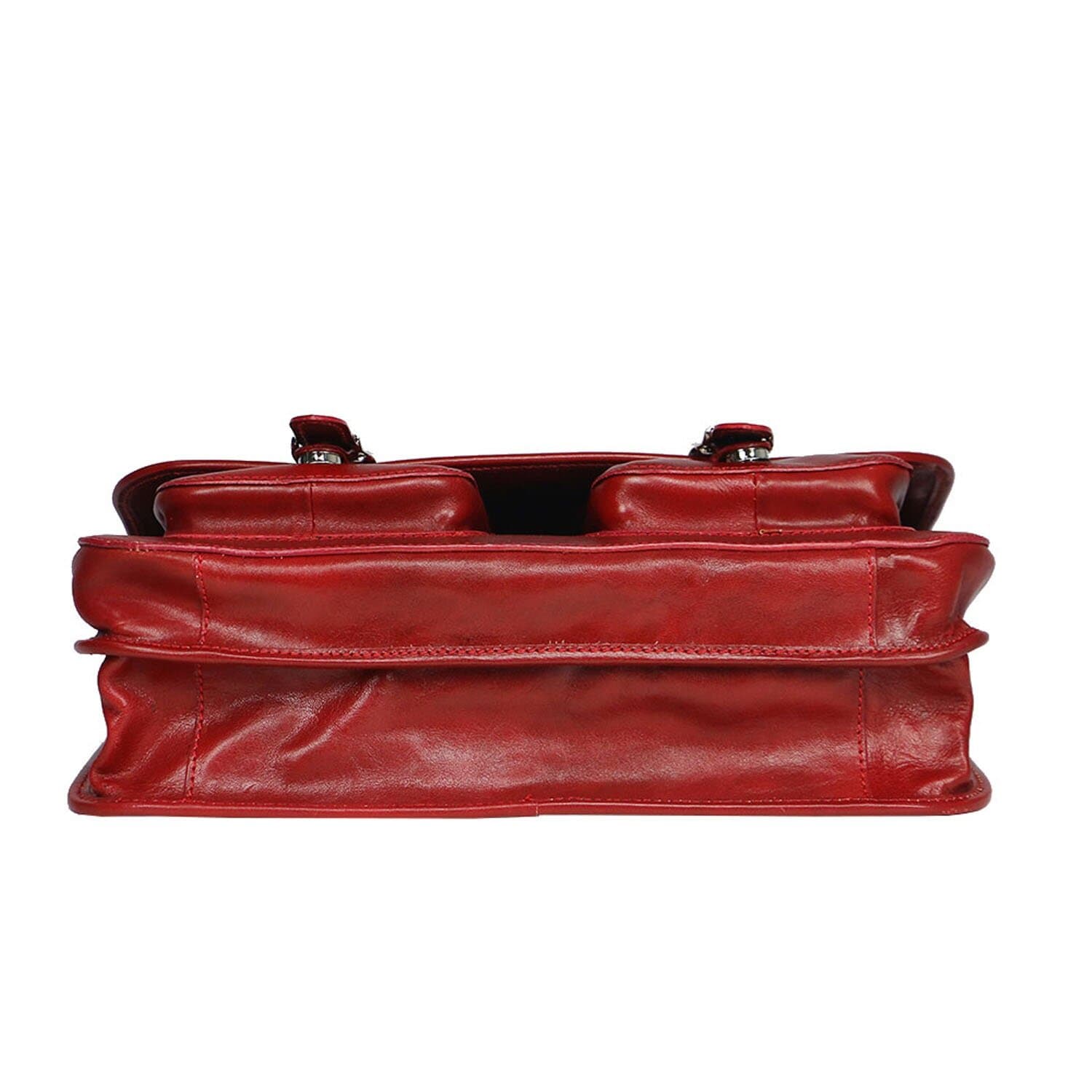 Tracolla da uomo, in cuoio, mod RUDOLF colore : ROSSO, Made in Italy.