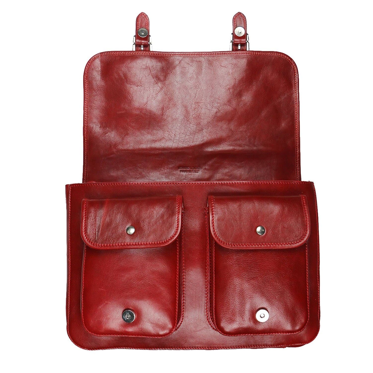 Tracolla da uomo, in cuoio, mod RUDOLF colore : ROSSO, Made in Italy.