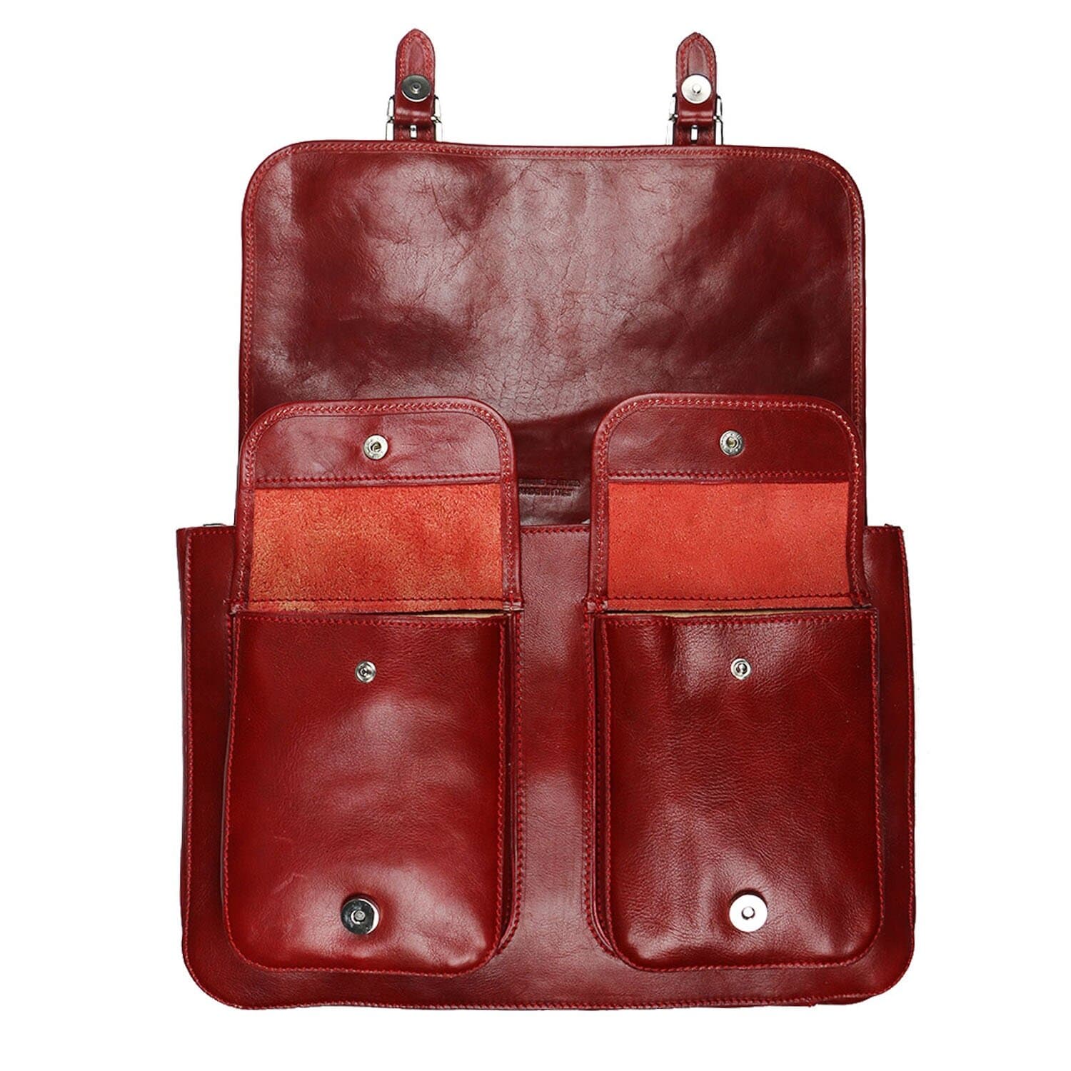 Tracolla da uomo, in cuoio, mod RUDOLF colore : ROSSO, Made in Italy.