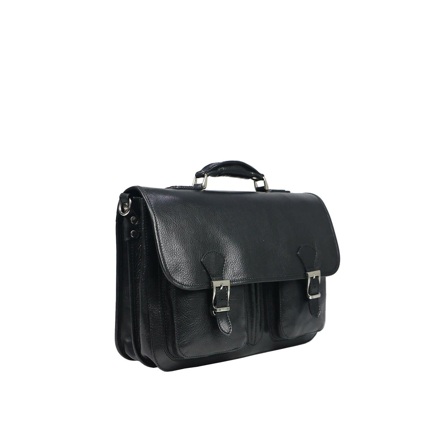 Cartella ufficio / lavoro uomo e donna in vera pelle CHIAROSCURO mod. AMIR colore NERO Made in Italy. (Borsa)