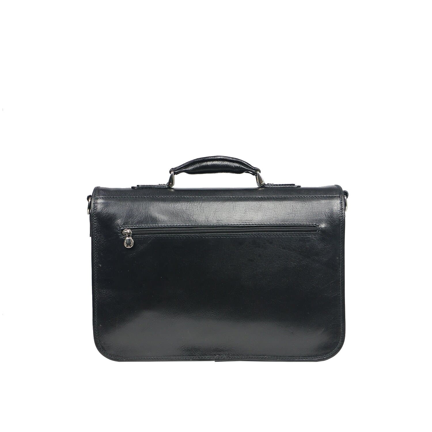 Cartella ufficio / lavoro uomo e donna in vera pelle CHIAROSCURO mod. AMIR colore NERO Made in Italy. (Borsa)