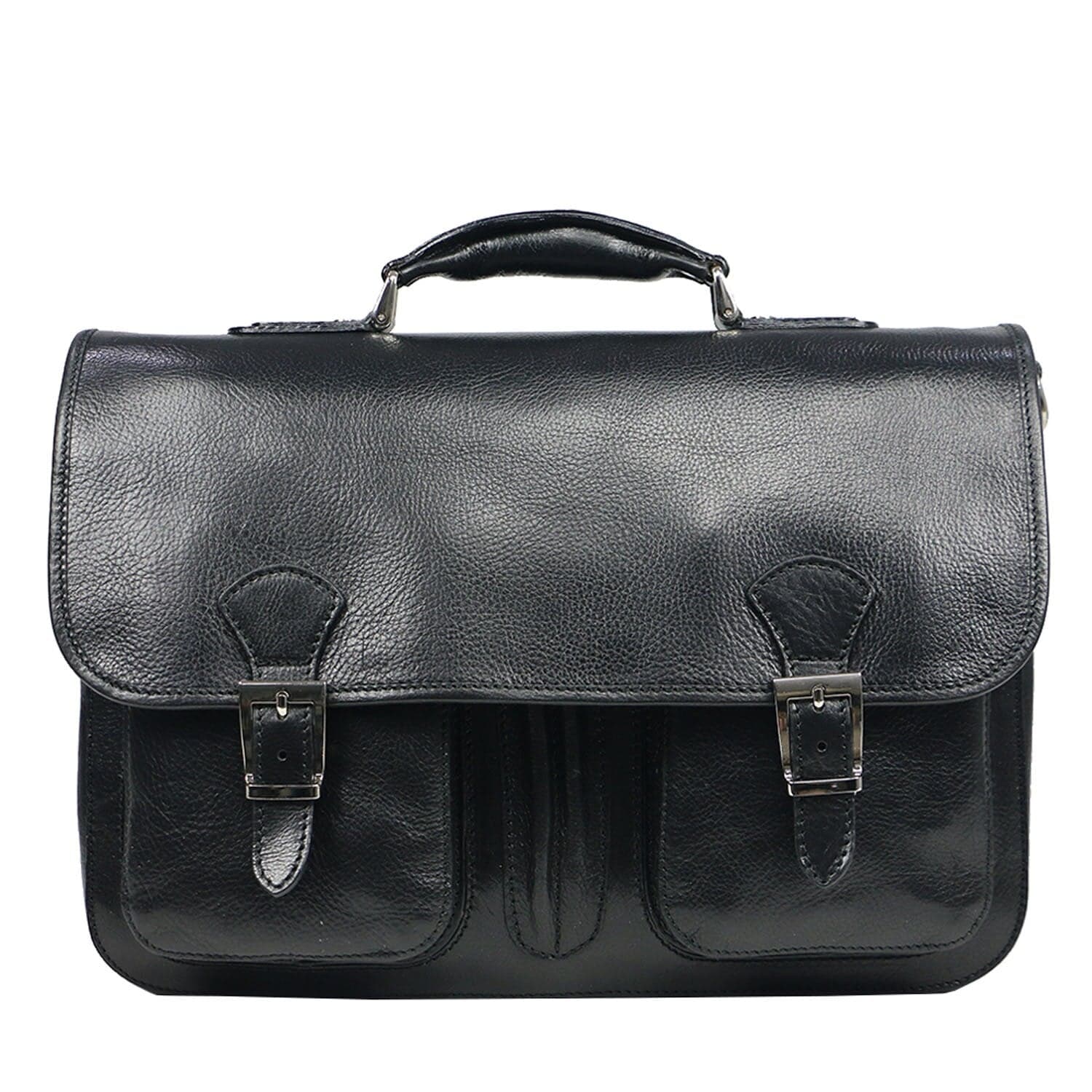 Cartella ufficio / lavoro uomo e donna in vera pelle CHIAROSCURO mod. AMIR colore NERO Made in Italy. (Borsa)