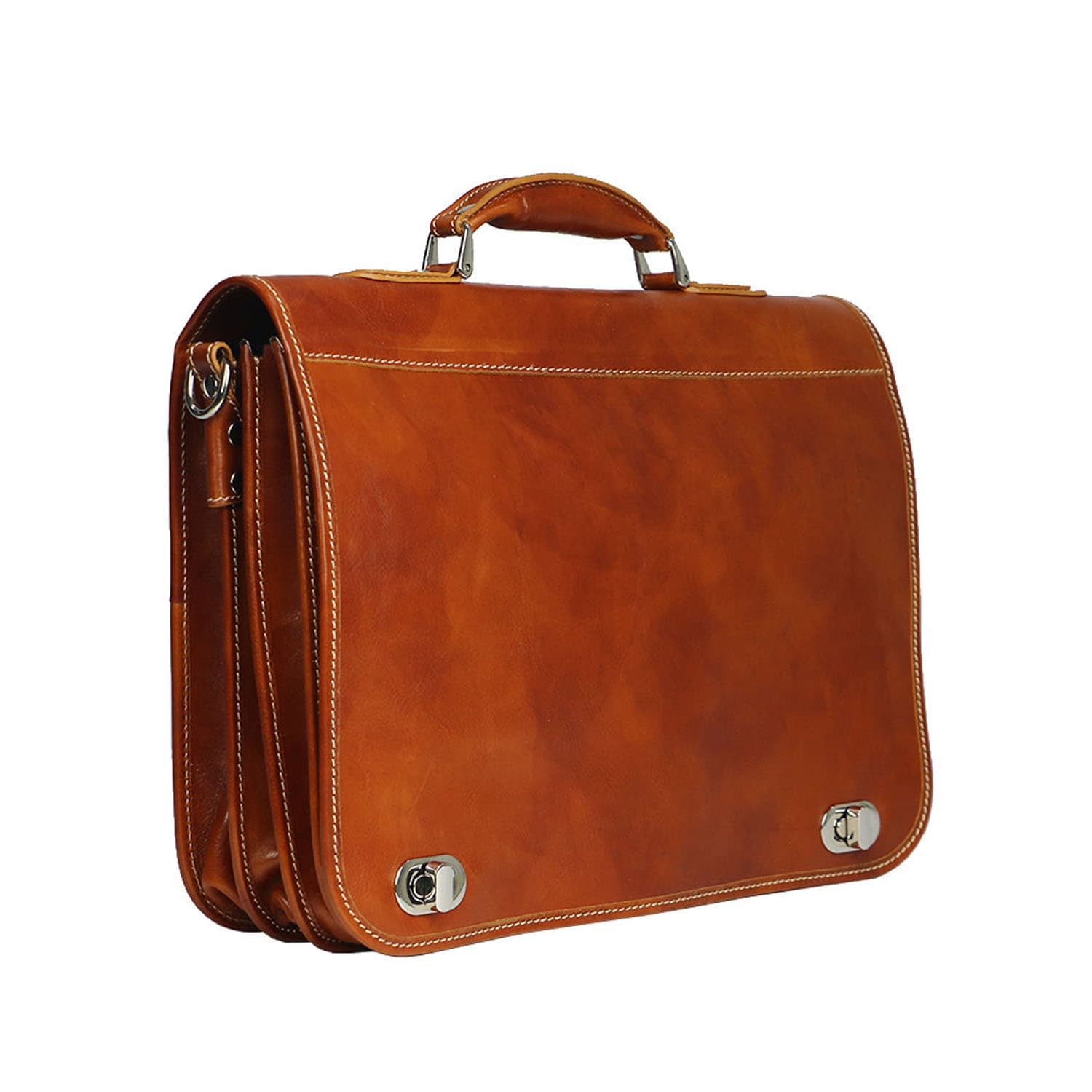 GIORGIO: cartella/borsa ufficio uomo, in cuoio, colore: MIELE, Made in Italy (Borsa)