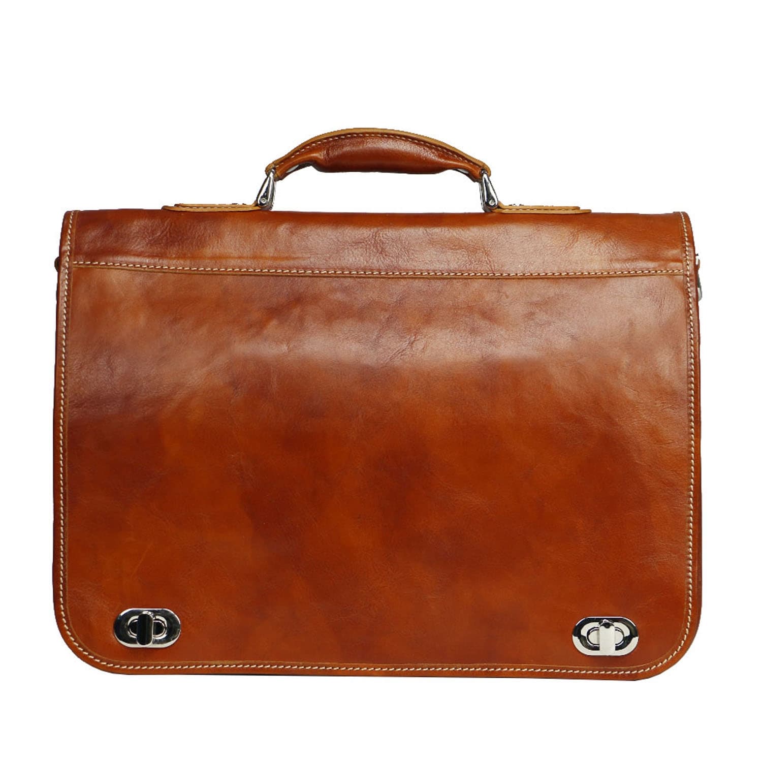 GIORGIO: cartella/borsa ufficio uomo, in cuoio, colore: MIELE, Made in Italy (Borsa)