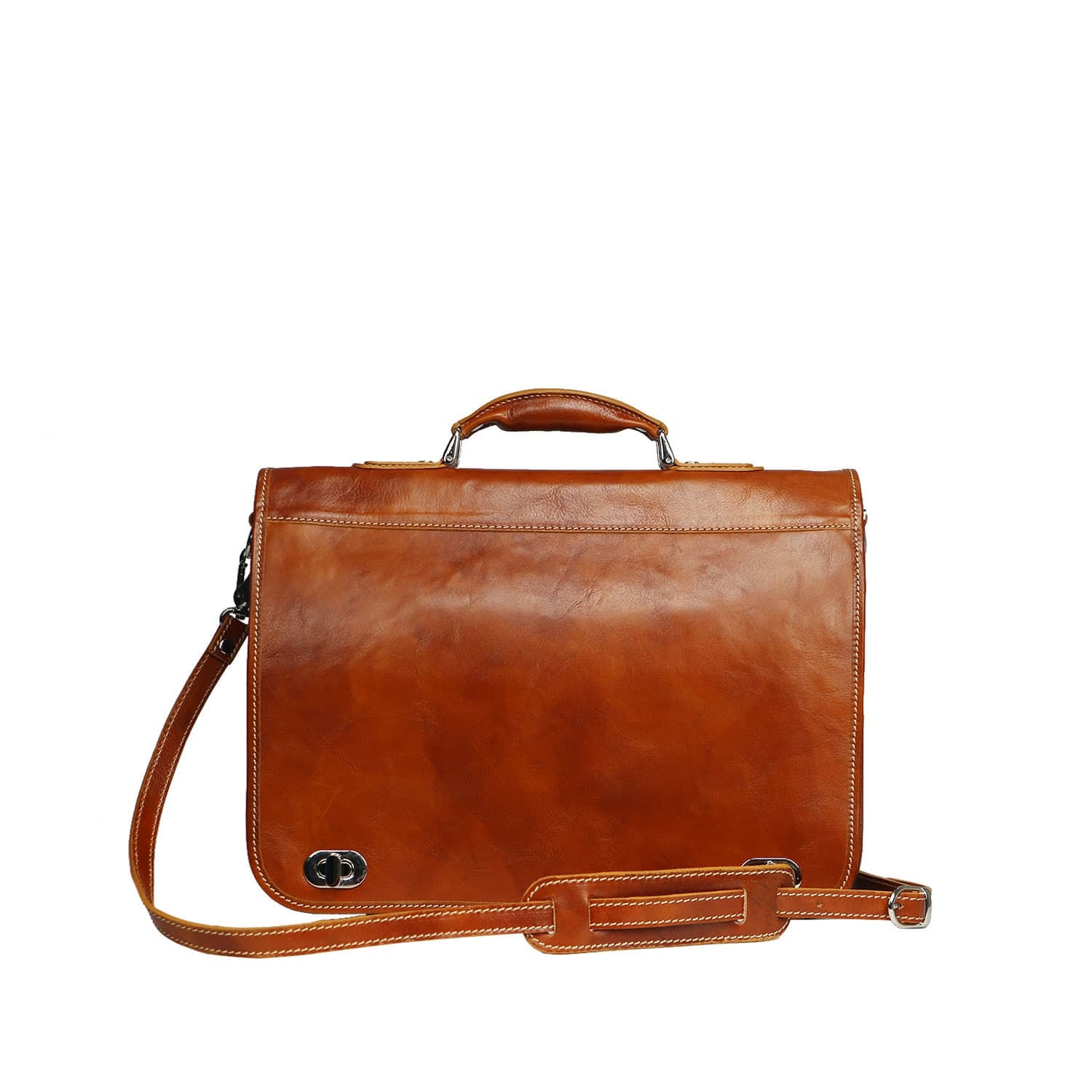 GIORGIO: cartella/borsa ufficio uomo, in cuoio, colore: MIELE, Made in Italy (Borsa)