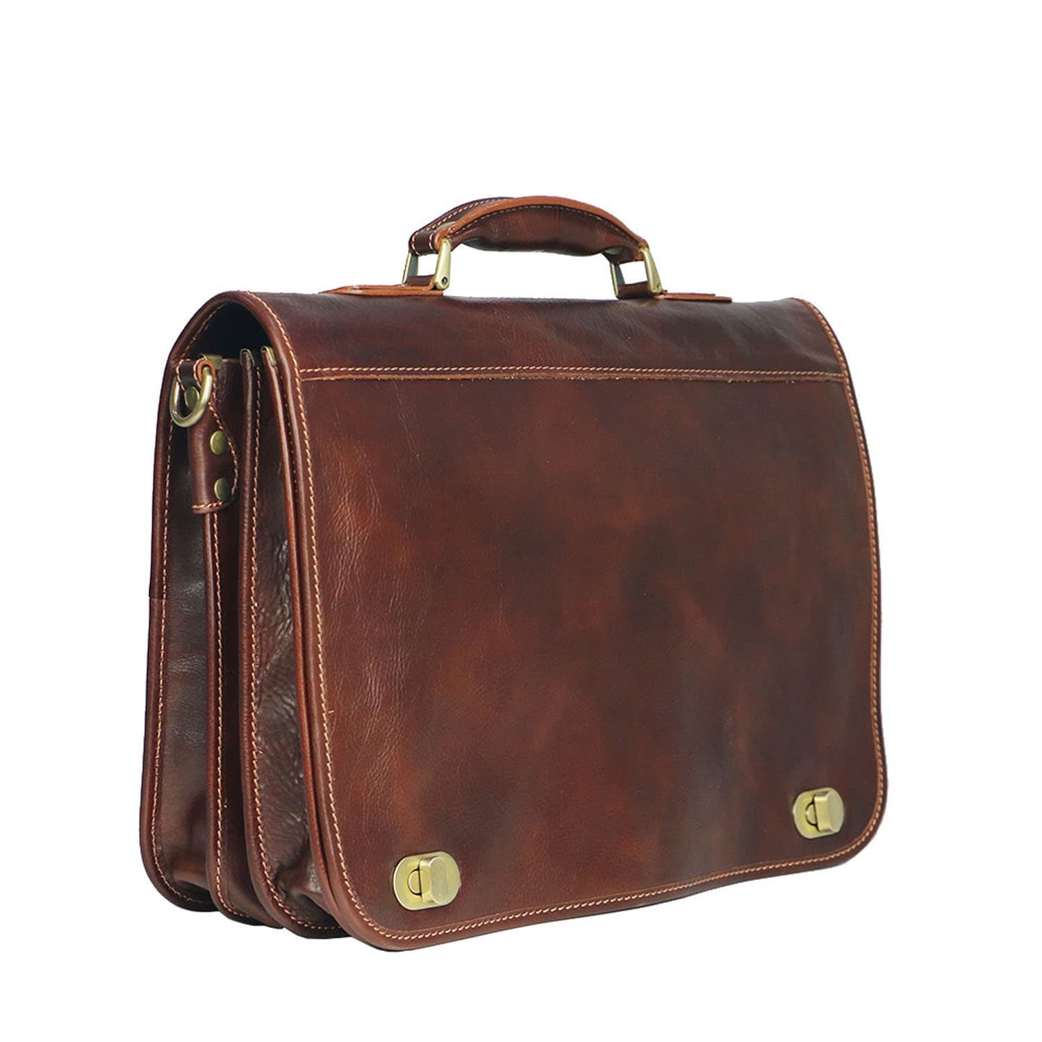 GIORGIO: cartella/borsa ufficio uomo, in cuoio, colore: MARRONE, Made in Italy (Borsa)