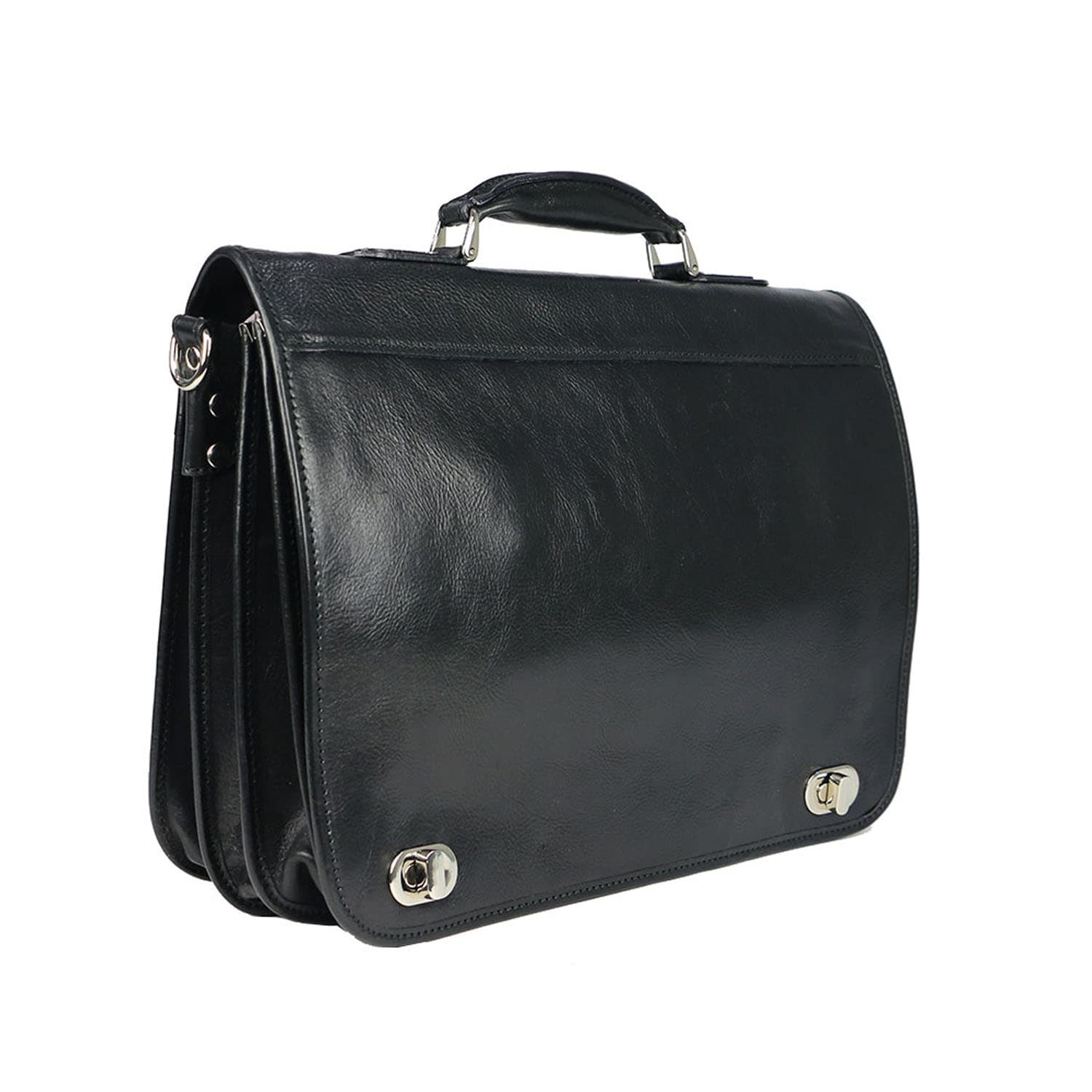LUIGI: cartella/borsa ufficio uomo, in cuoio, colore: NERO, Made in Italy (Borsa)