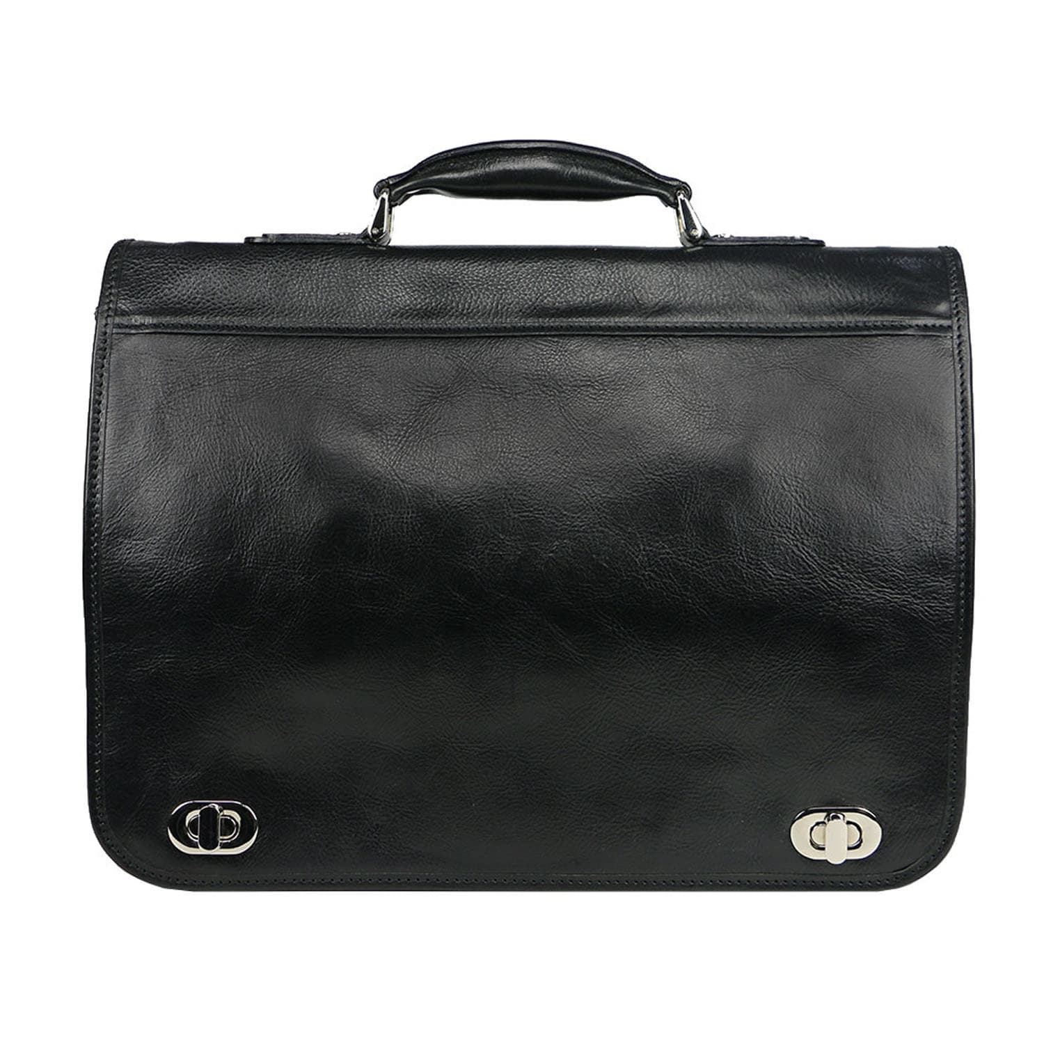 LUIGI: cartella/borsa ufficio uomo, in cuoio, colore: NERO, Made in Italy (Borsa)