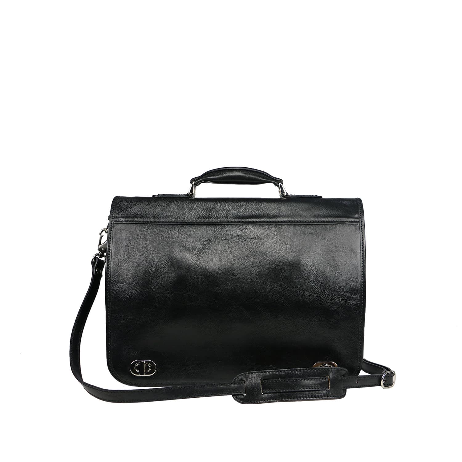 LUIGI: cartella/borsa ufficio uomo, in cuoio, colore: NERO, Made in Italy (Borsa)