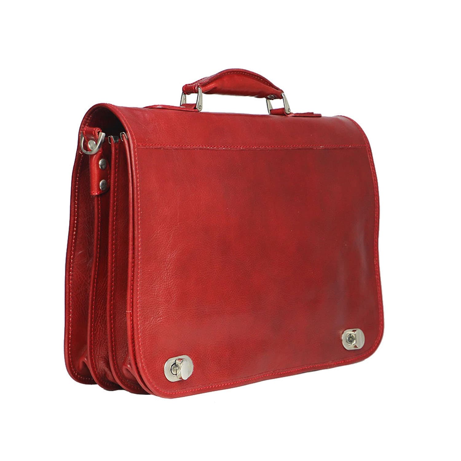 LUIGI: cartella/borsa ufficio uomo, in cuoio, colore: ROSSO, Made in Italy. (Borsa)