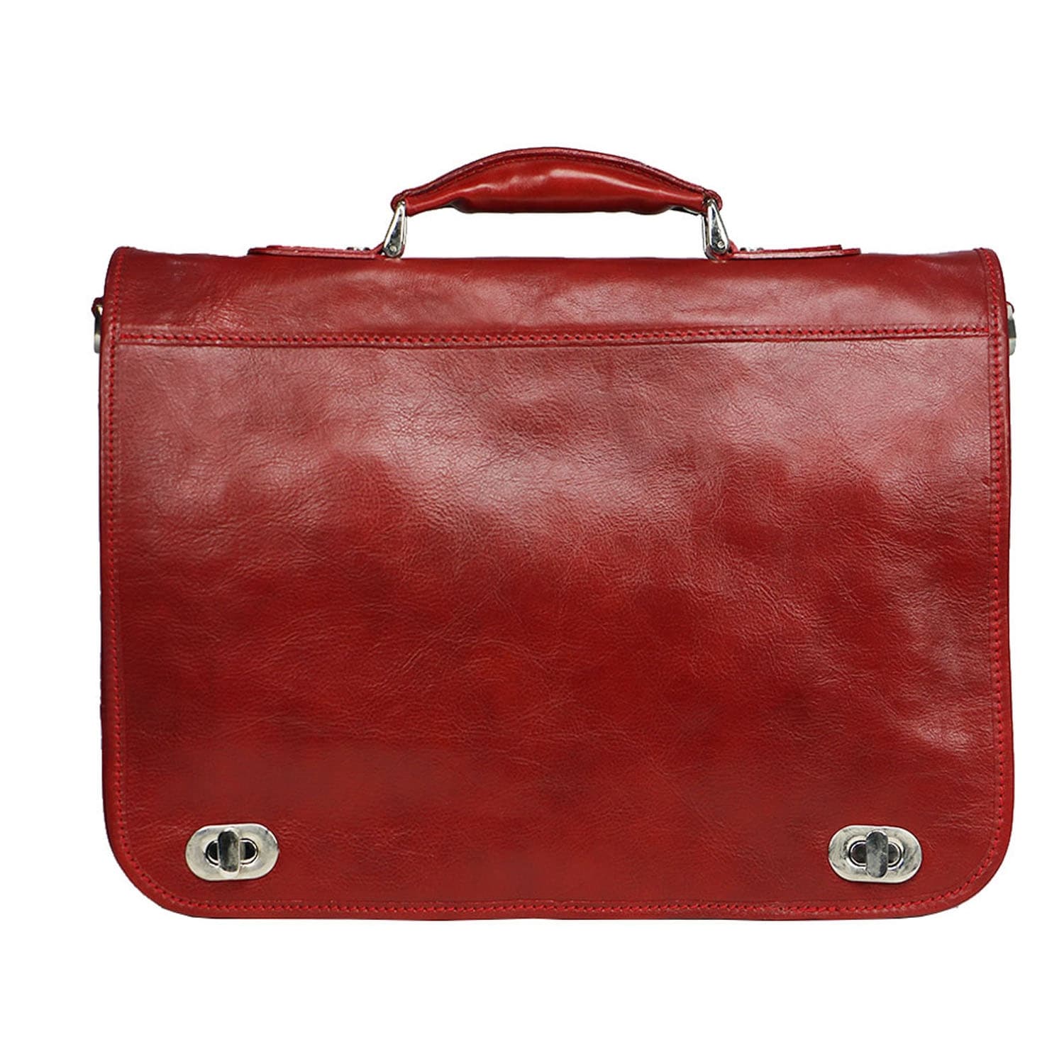LUIGI: cartella/borsa ufficio uomo, in cuoio, colore: ROSSO, Made in Italy. (Borsa)
