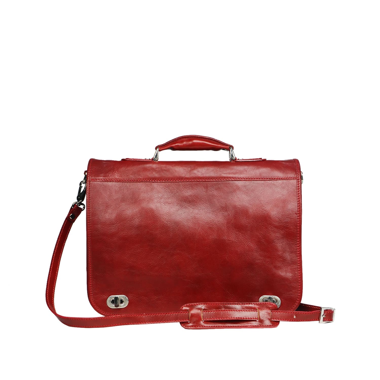 LUIGI: cartella/borsa ufficio uomo, in cuoio, colore: ROSSO, Made in Italy. (Borsa)
