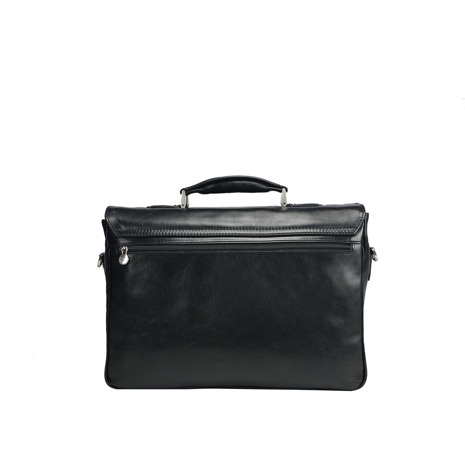 Borsa cartella/ufficio in vera pelle colore nero, mod.PATRIK, CHIAROSCURO, Made in Italy. (Borsa)