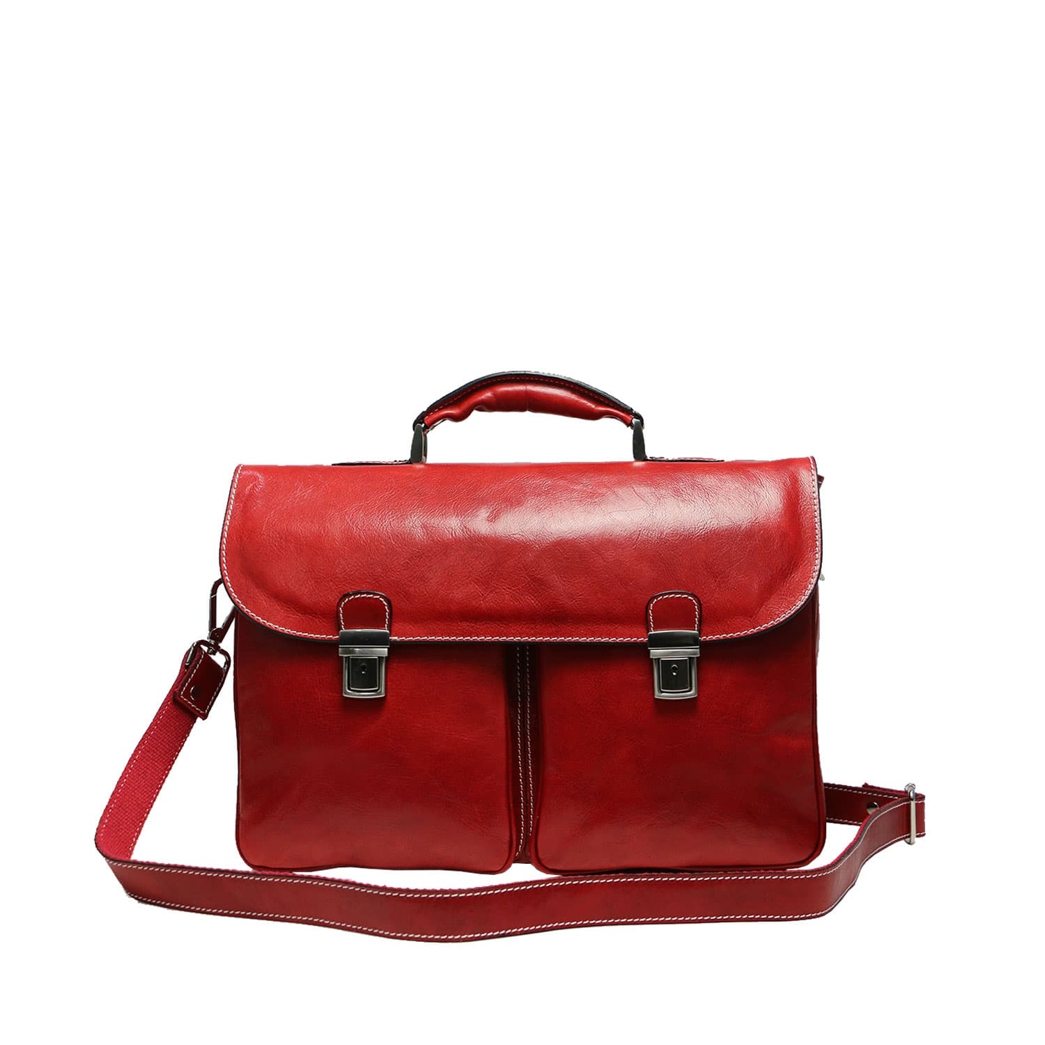 Borsa cartella/ufficio in vera pelle colore rosso, mod.PATRIK, CHIAROSCURO, Made in Italy. (Borsa)
