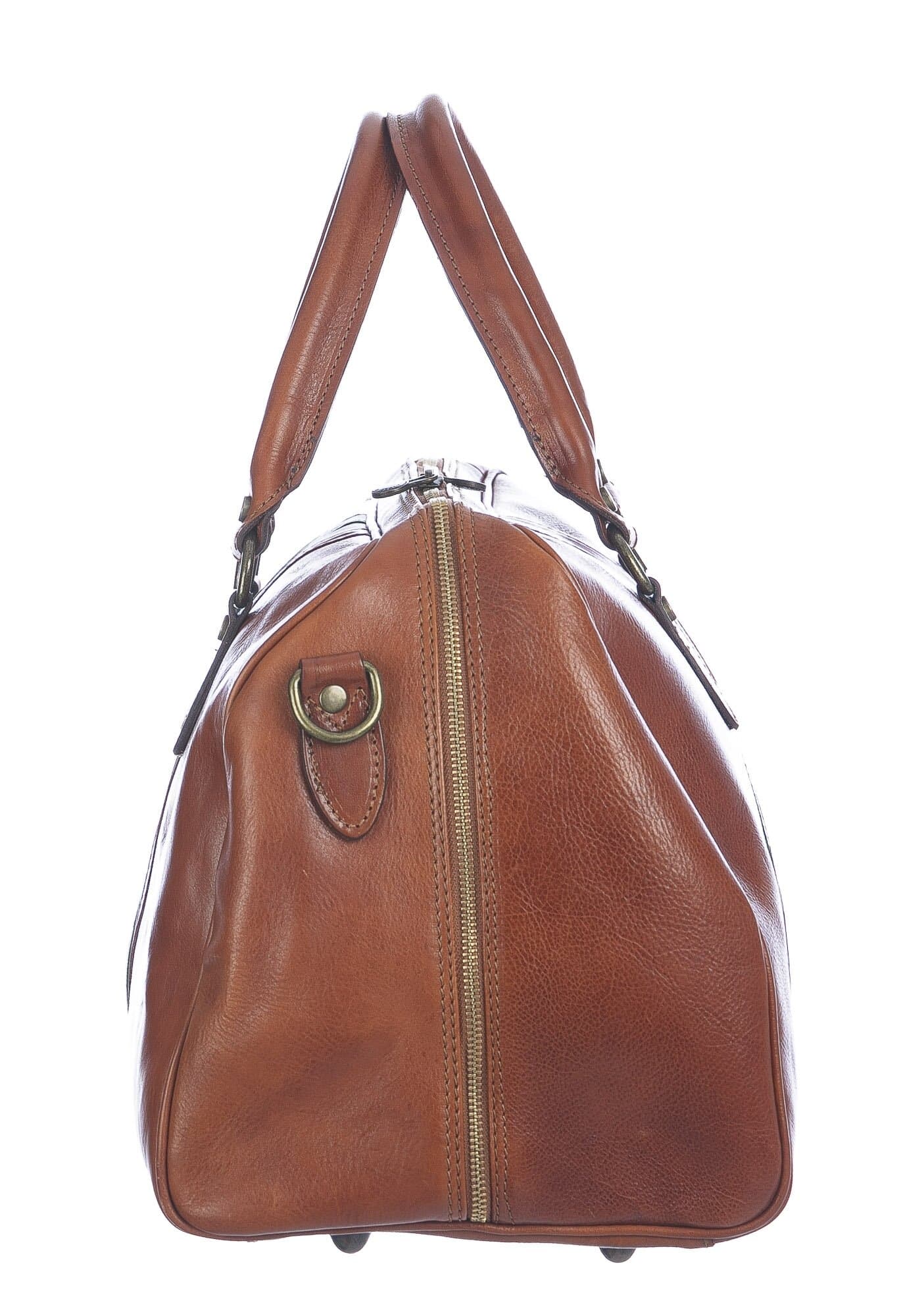 COMO SMALL : borsa da viaggio in cuoio, tricolore, colore : MIELE, Made in Italy