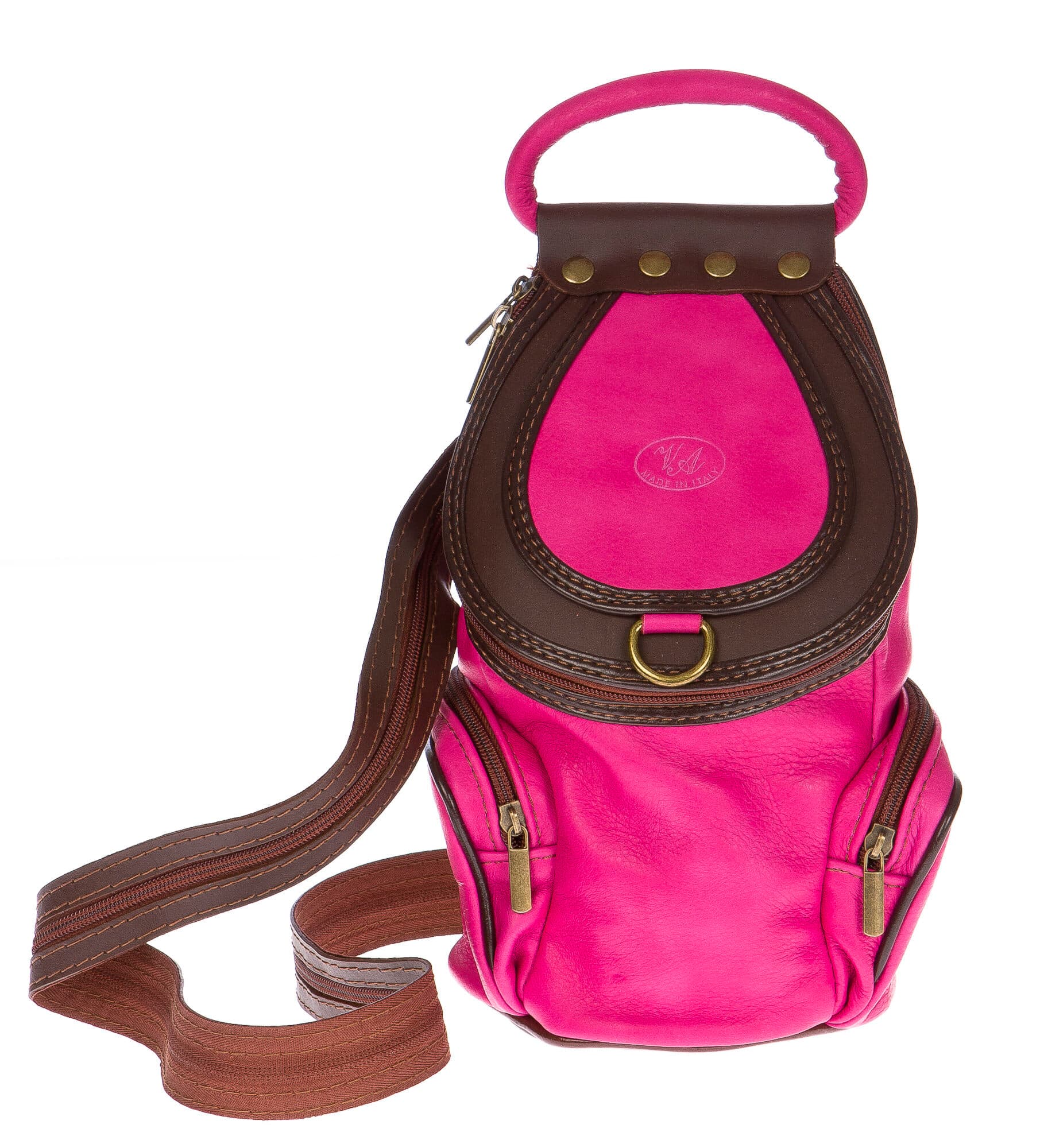 Borsa zaino in vera pelle.