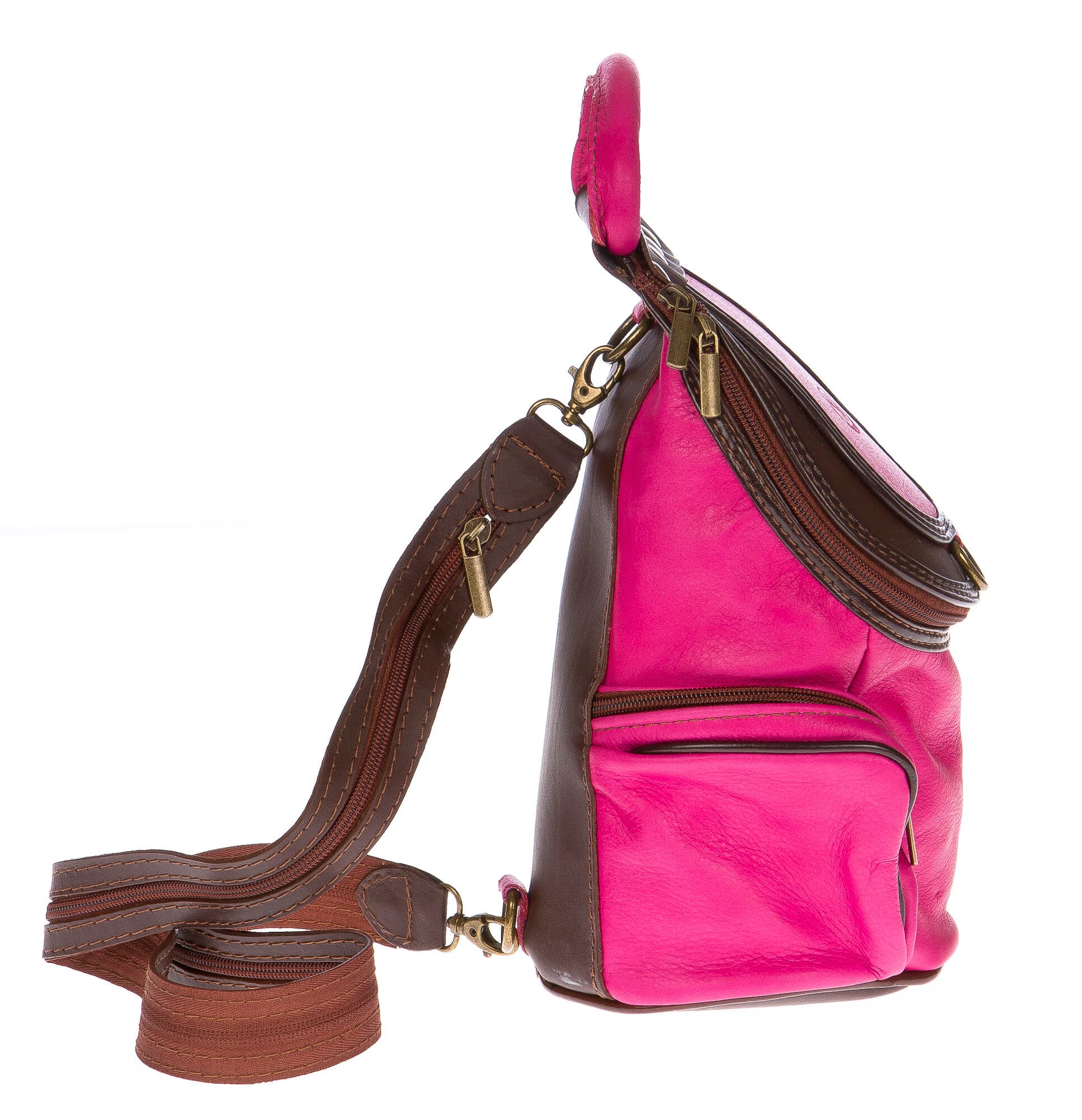 Borsa zaino in vera pelle.