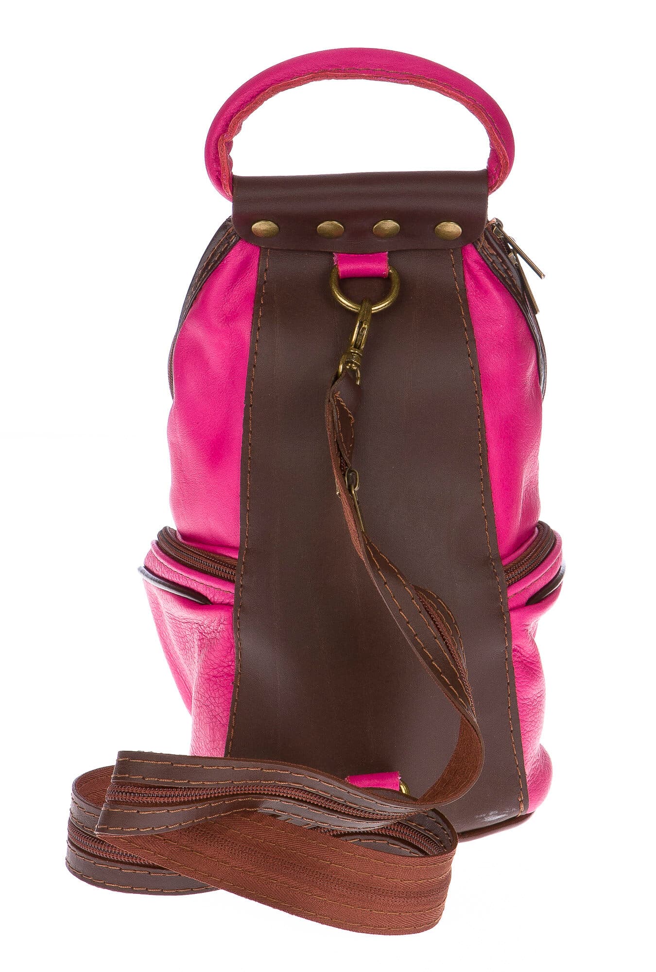 Borsa zaino in vera pelle.