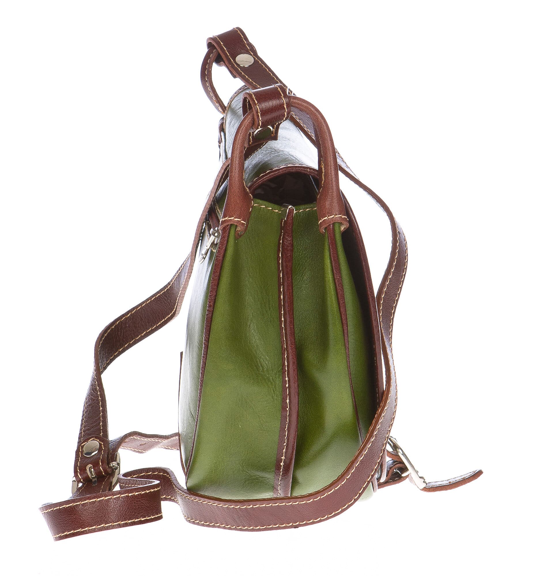 Borsa donna in vera pelle CHIAROSCURO mod. TATIANA colore VERDE Made in Italy (Borsa)