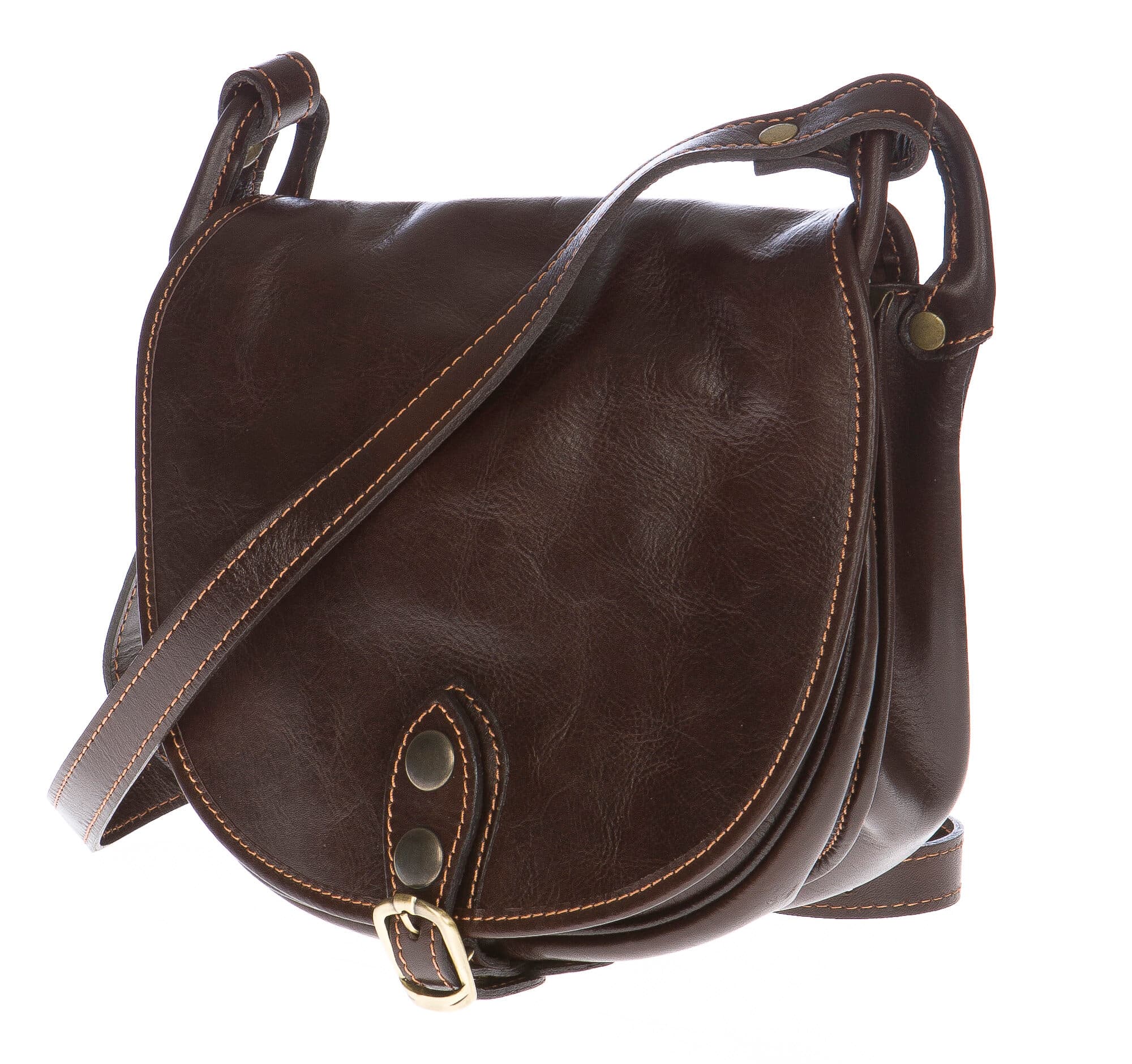 Borsa donna in vera pelle CHIAROSCURO mod. TATIANA colore TESTA DI MORO Made in Italy (Borsa