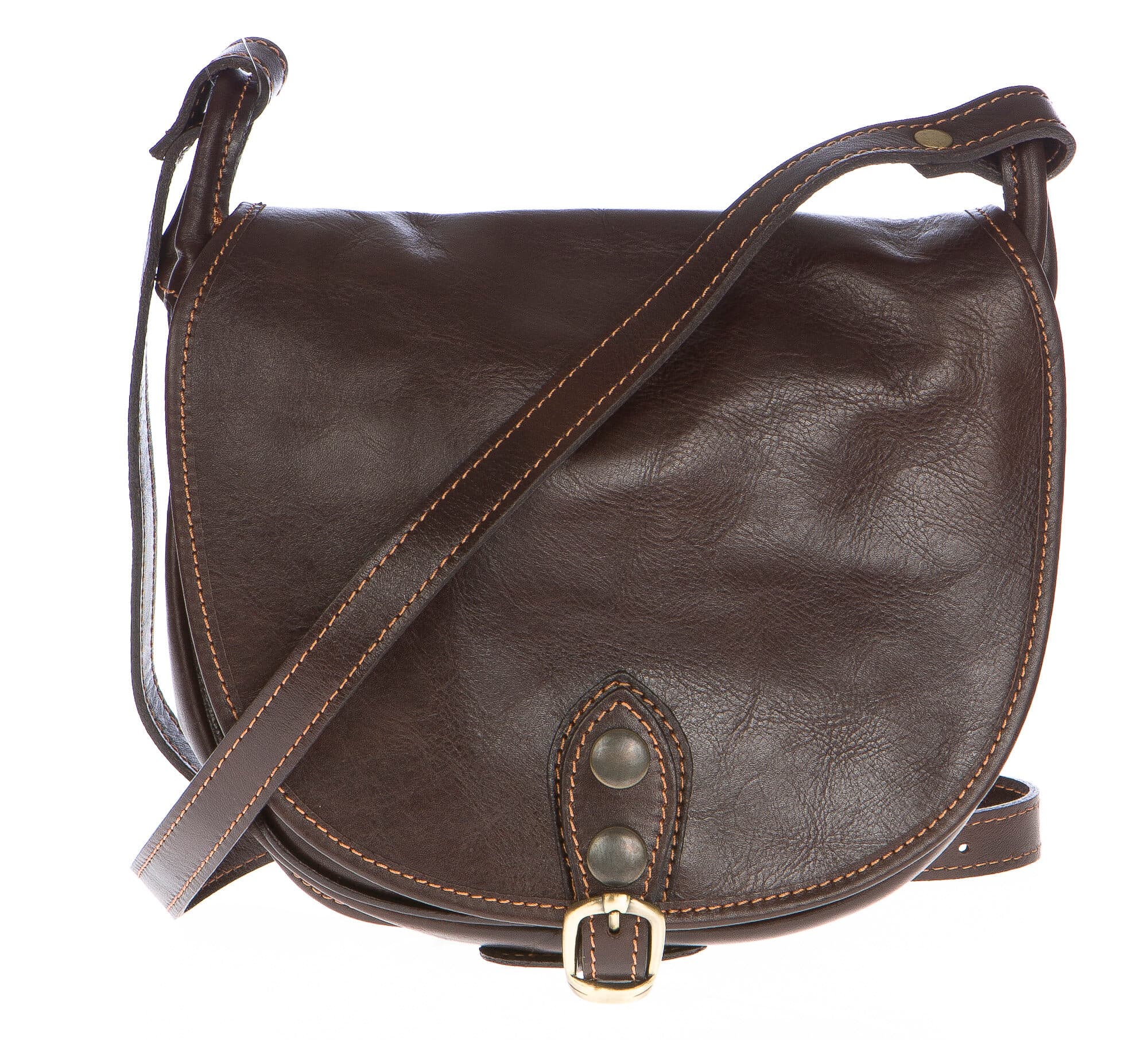 Borsa donna in vera pelle CHIAROSCURO mod. TATIANA colore TESTA DI MORO Made in Italy (Borsa