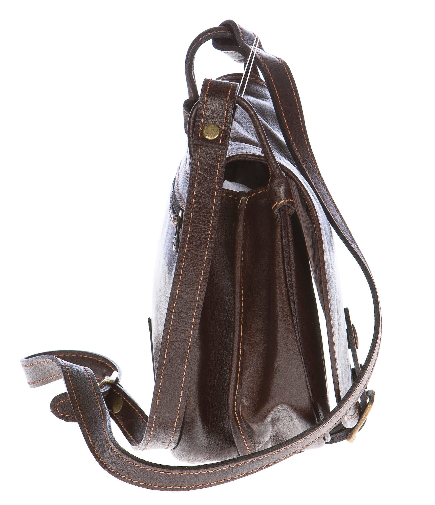 Borsa donna in vera pelle CHIAROSCURO mod. TATIANA colore TESTA DI MORO Made in Italy (Borsa