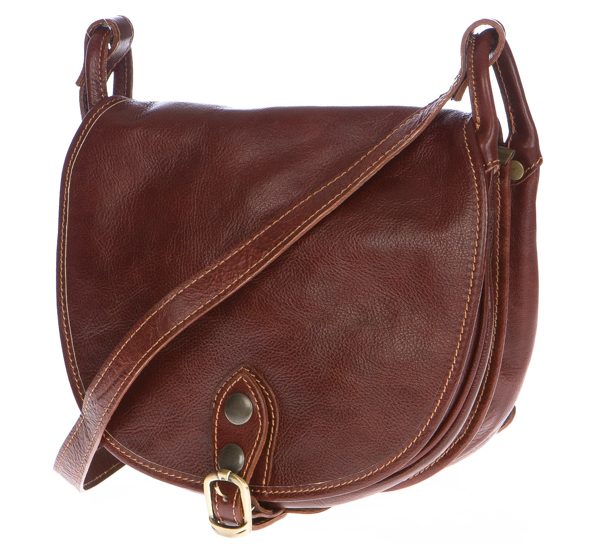 Borsa donna in vera pelle CHIAROSCURO mod. TATIANA colore MARRONE, borsa Tolfa, Made in Italy