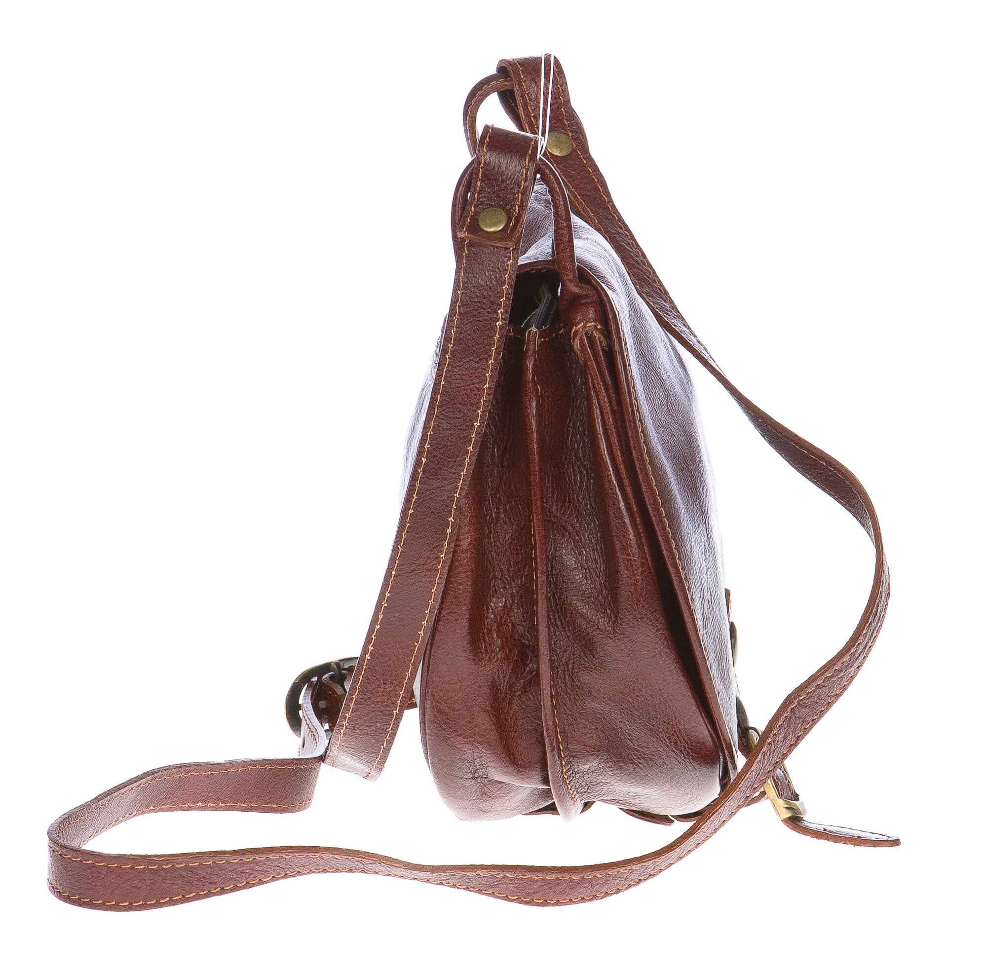 Borsa donna in vera pelle CHIAROSCURO mod. TATIANA colore MARRONE, borsa Tolfa, Made in Italy