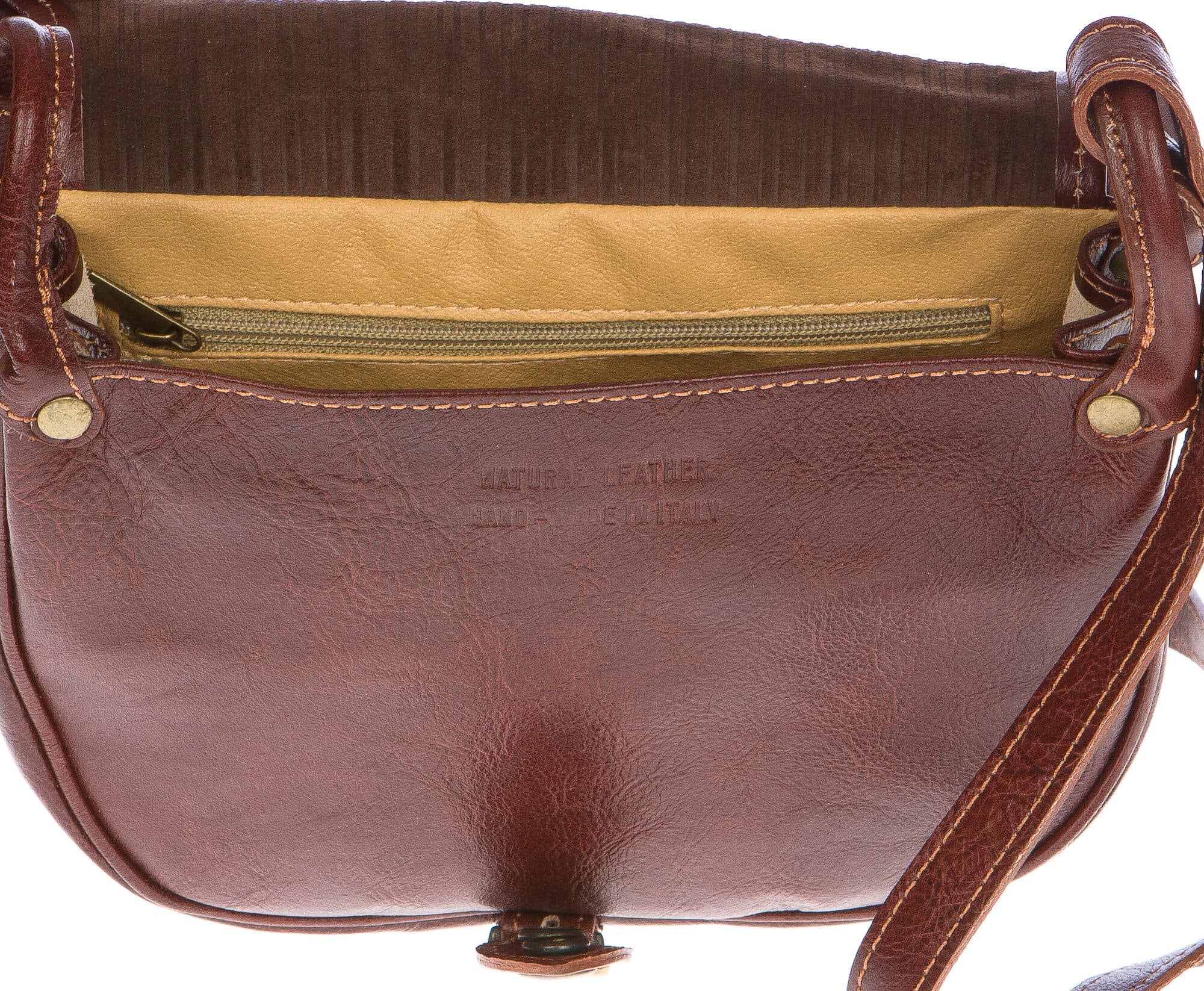 Borsa donna in vera pelle CHIAROSCURO mod. TATIANA colore MARRONE, borsa Tolfa, Made in Italy
