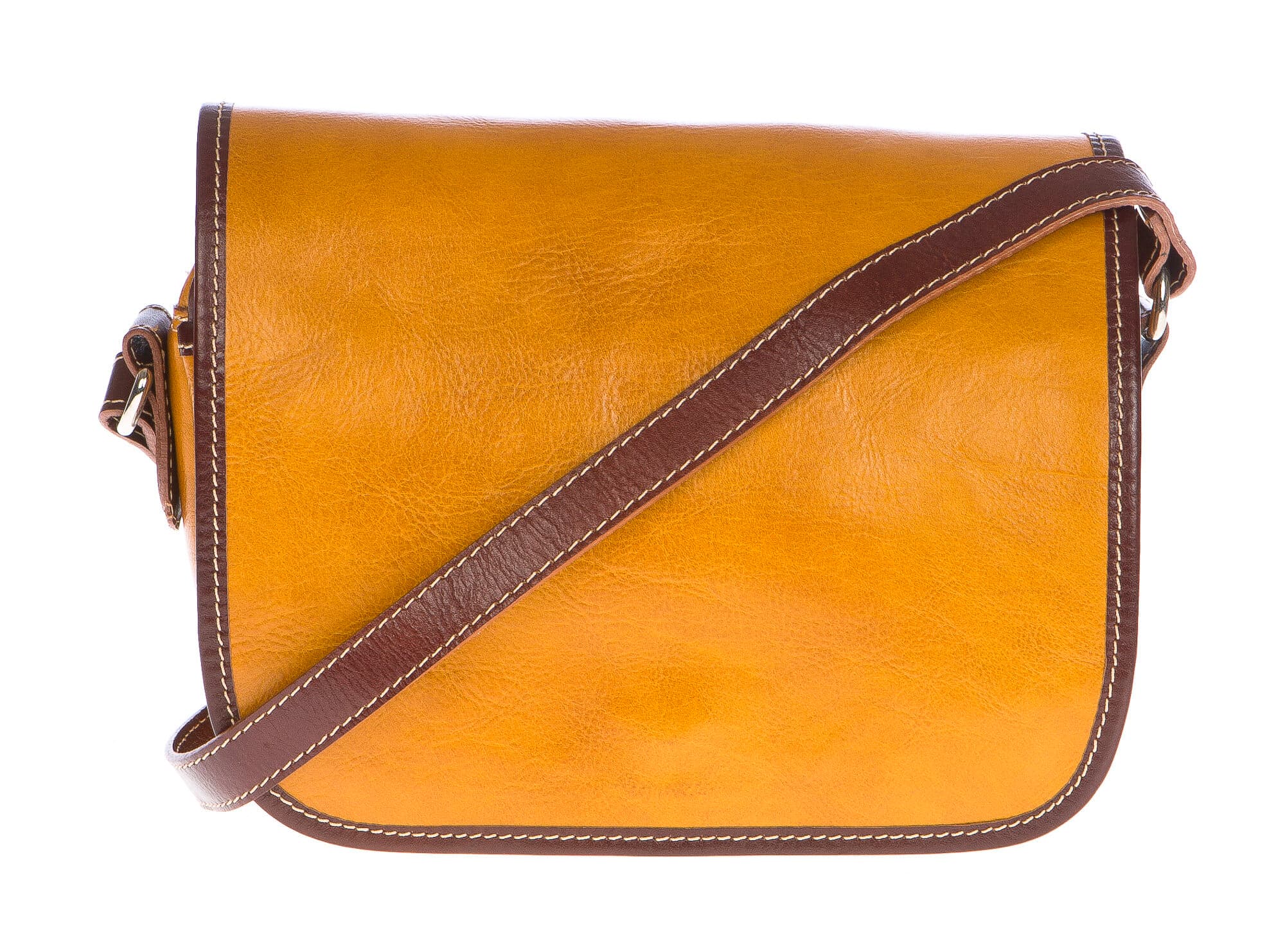 Borsa donna in vera pelle CHIAROSCURO mod. PERLA colore GIALLO Made in Italy (Borsa)
