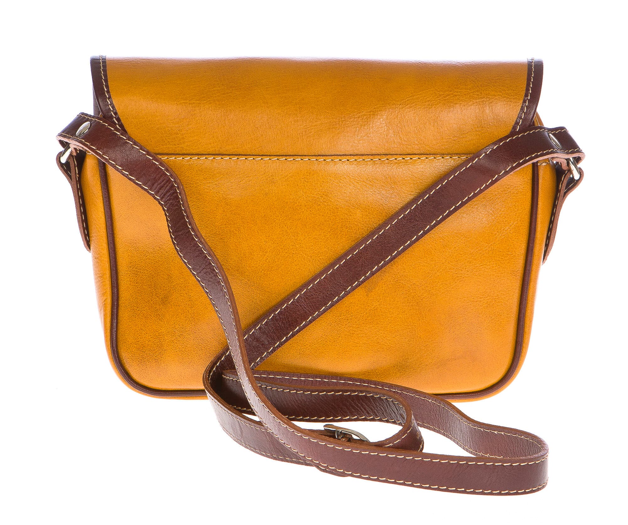 Borsa donna in vera pelle CHIAROSCURO mod. PERLA colore GIALLO Made in Italy (Borsa)