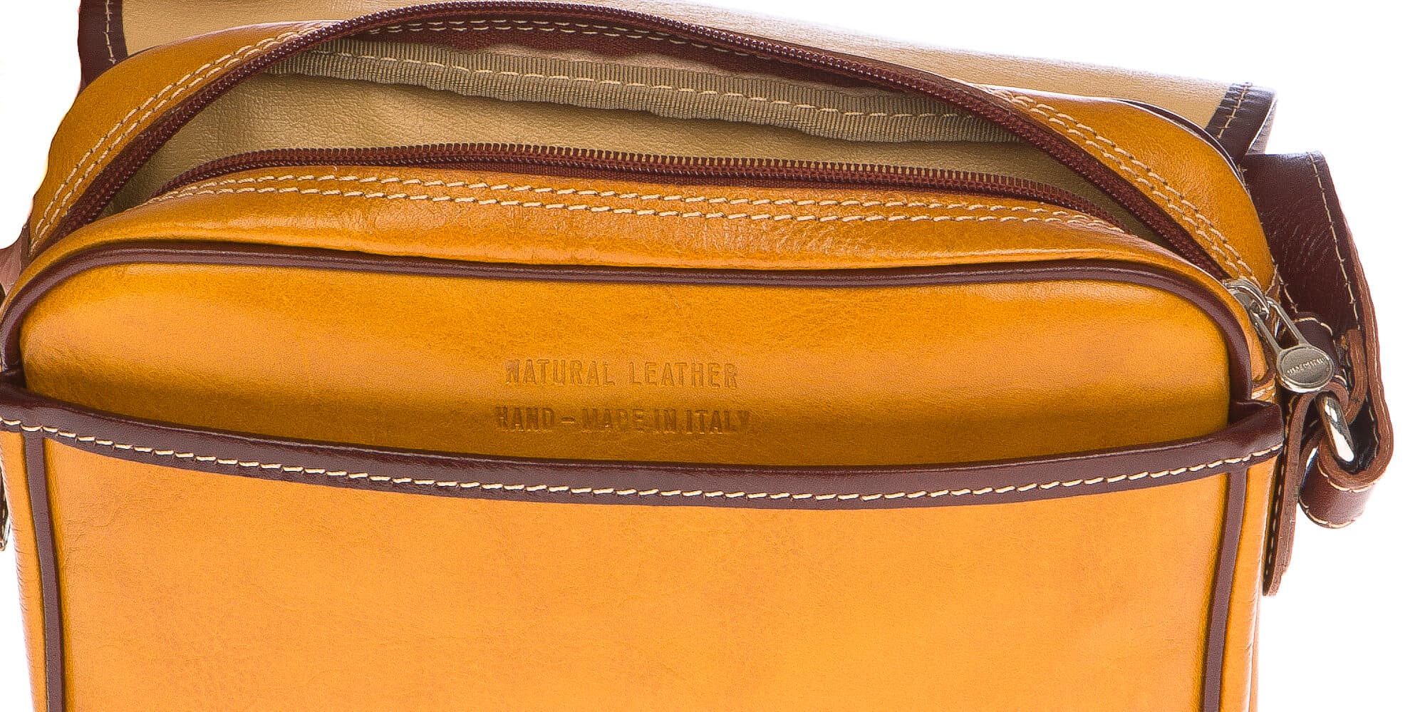 Borsa donna in vera pelle CHIAROSCURO mod. PERLA colore GIALLO Made in Italy (Borsa)