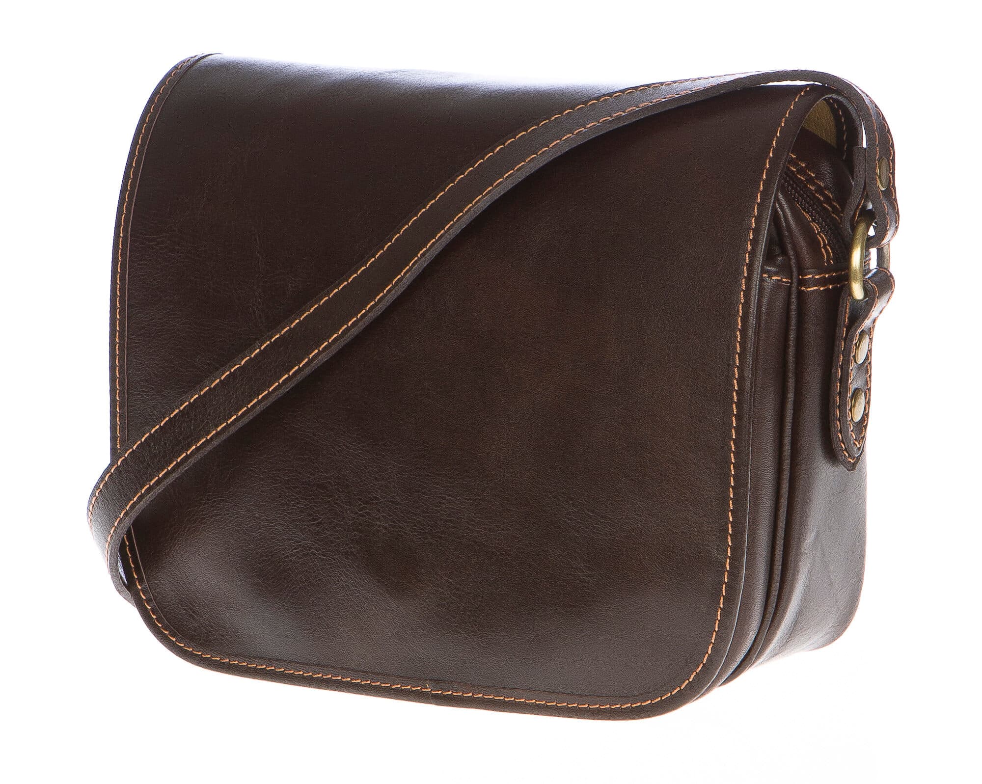 Borsa donna in vera pelle CHIAROSCURO mod. PERLA colore TESTA DI MORO Made in Italy (Borsa)